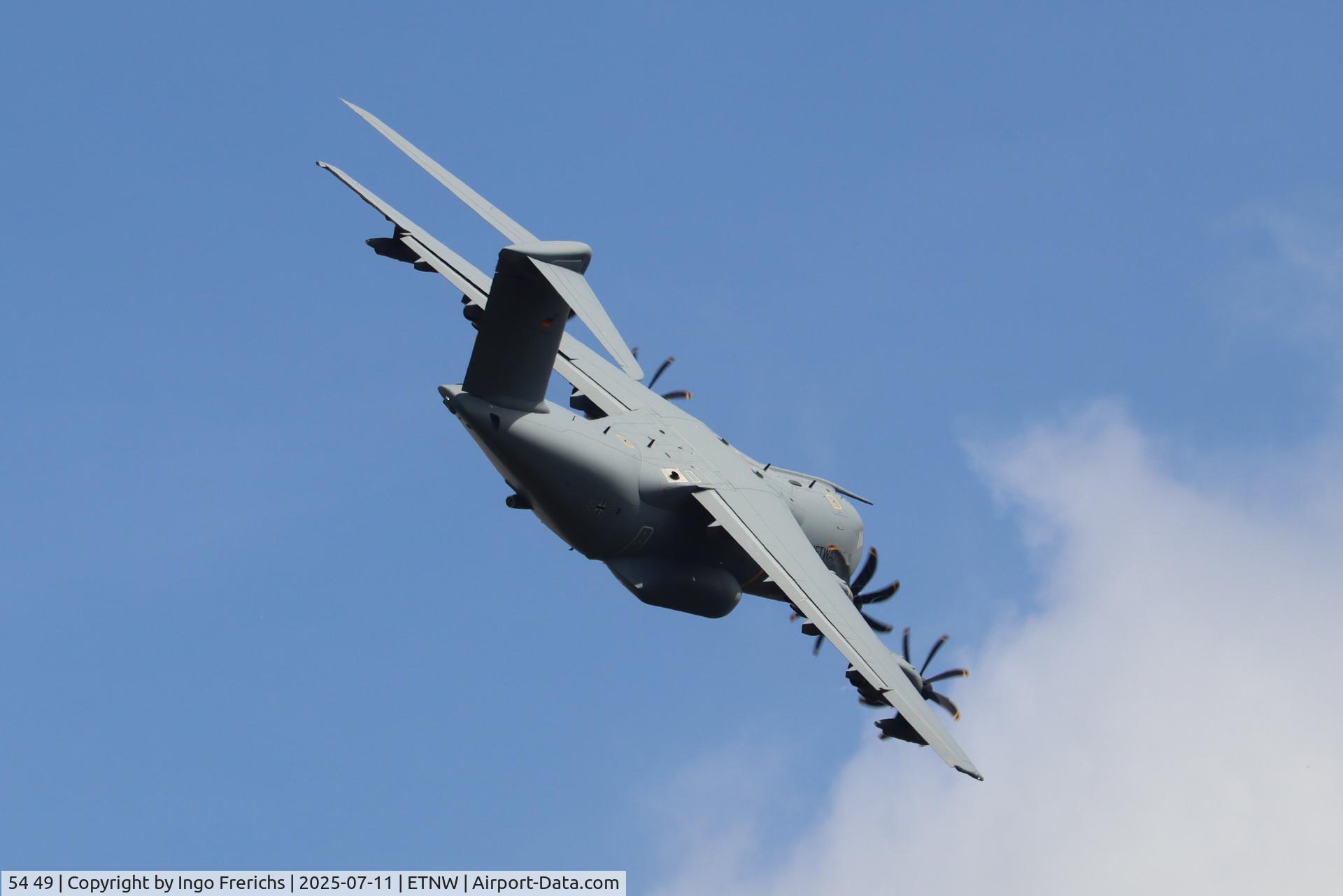 54 49, 2024 Airbus A400M-180 C/N 143, A400M-180 54 49 flies over Wunstorf Air Base (ETNW) 54 49, 2024 Airbus A400M-180 C/N 143, A400M-180 54 49 flies over Wunstorf Air Base (ETNW)