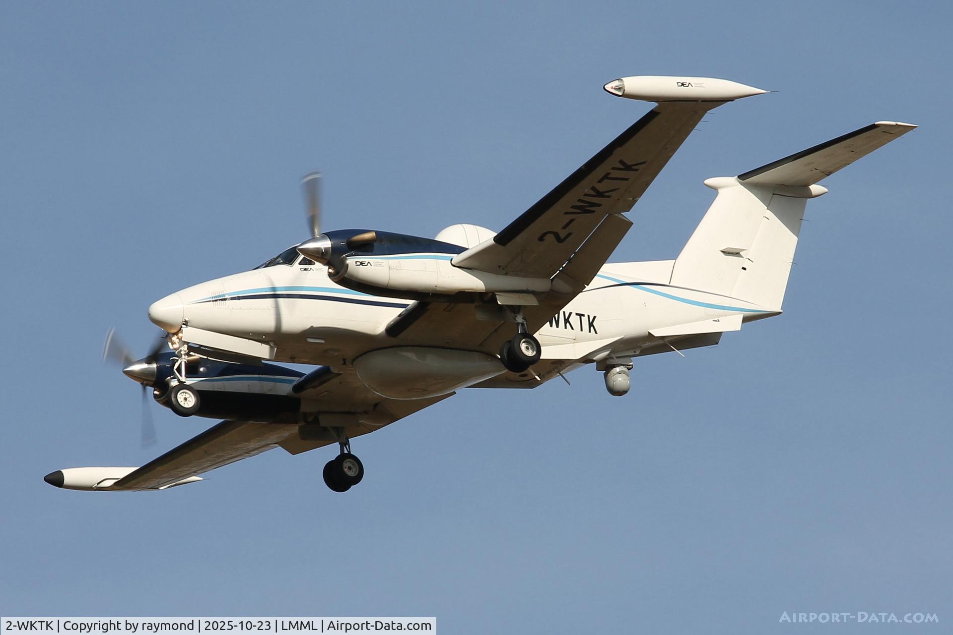 2-WKTK, 1985 Beech 200T Super King Air C/N BT-15, DEA Aviation Beech 200T Super Kin Air reg 2-WKTK on final approach for RW31 returning from a local mission.