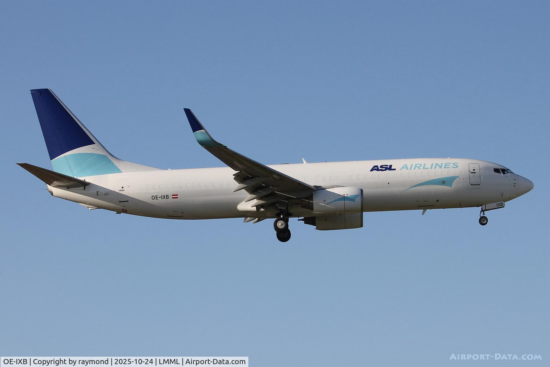 OE-IXB, 2003 Boeing 737-8AS C/N 33546, Boeing 737-8AS(BCF) reg OE-IXB of ASL Cargo landing in Malta RW31 in the first sunrays of the day.