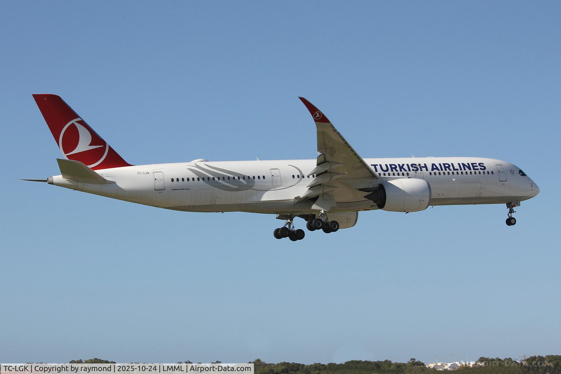 TC-LGK, Airbus 350-941 C/N 471, Airbus A350-941 reg TC-LGK of Turkish Airlines on short finals for RW31 landing in Malta.