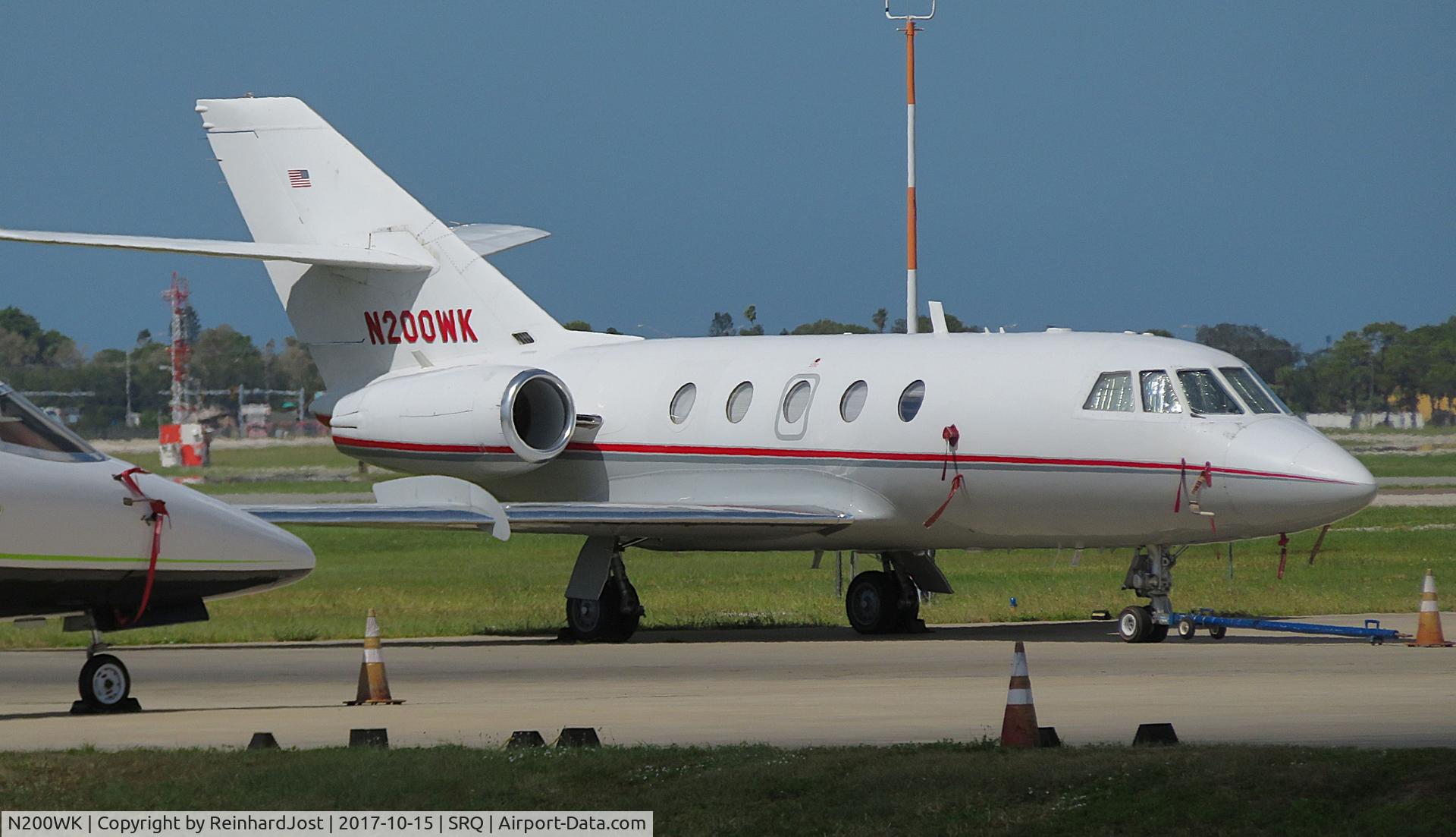 N200WK, 1976 Dassault Falcon (Mystere) 20F-5 C/N 261, Falcon 20 N200WK operated by Skyview LLC waits for its next job at Sarasota, FL N200WK, 1976 Dassault Falcon (Mystere) 20F-5 C/N 261, Falcon 20 N200WK operated by Skyview LLC waits for its next job at Sarasota, FL