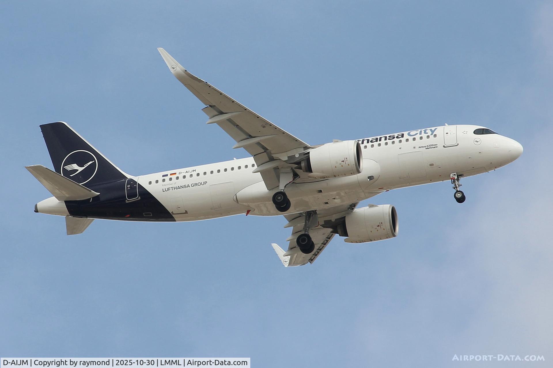 D-AIJM, 2023 Airbus A320-271N C/N 11569, Airbus A320-271N reg D-AIJM of Lufthansa City on approach for RW13 landing in Malta.