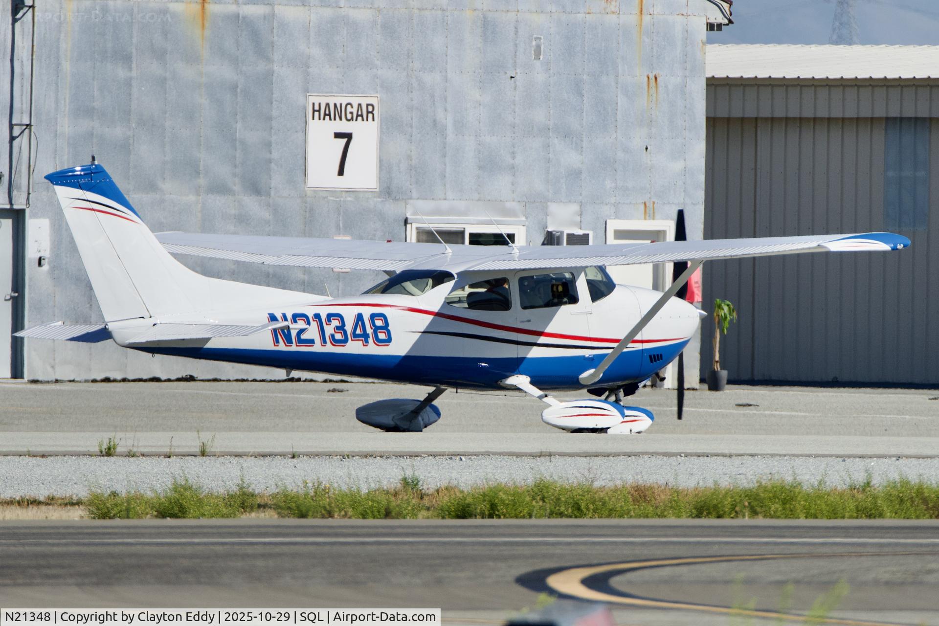 N21348, 1972 Cessna 182P Skylane C/N 18261578, San Carlos airport in California 2025