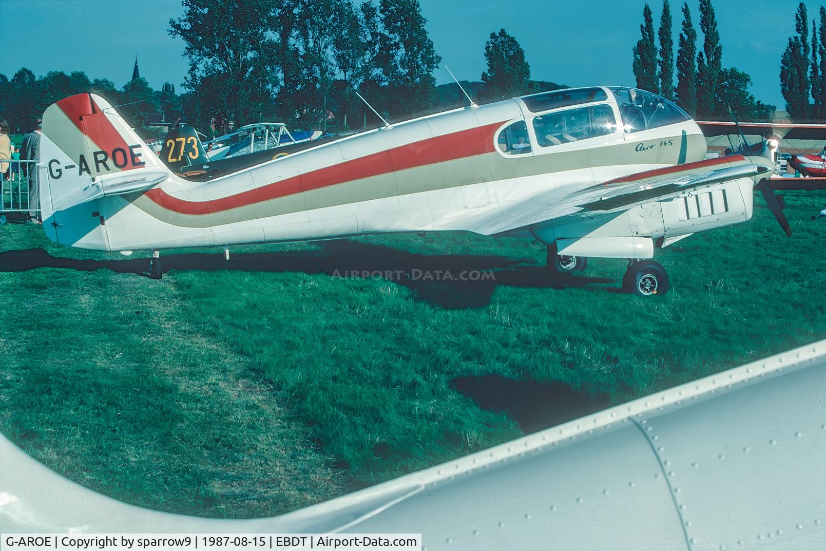 G-AROE, 1960 Let Ae-145 Super Aero 145 C/N 19-014, Rally Schaffen-Diest 1987. Scanned from a slide.