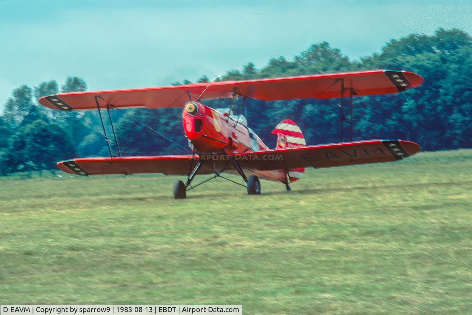 D-EAVM, 1950 Stampe-Vertongen SV-4C C/N 1134, Rally Schaffen-Diest 1983. Scanned from a slide.