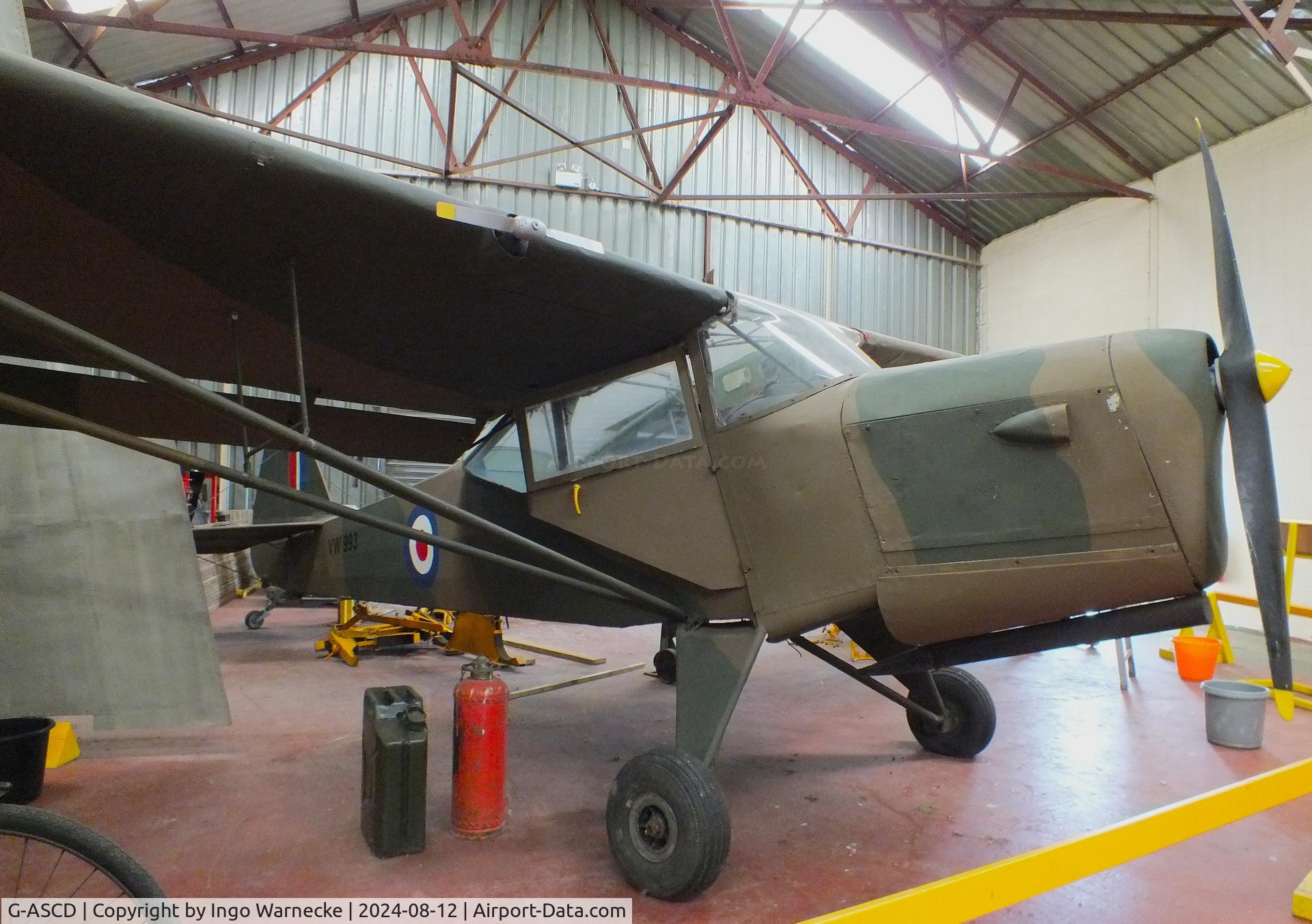 G-ASCD, 1962 Beagle A-61 Terrier 2 C/N B.615, Beagle A-61 Terrier 2 (restored back to Auster AOP6) at the Yorkshire Air Museum, Elvington