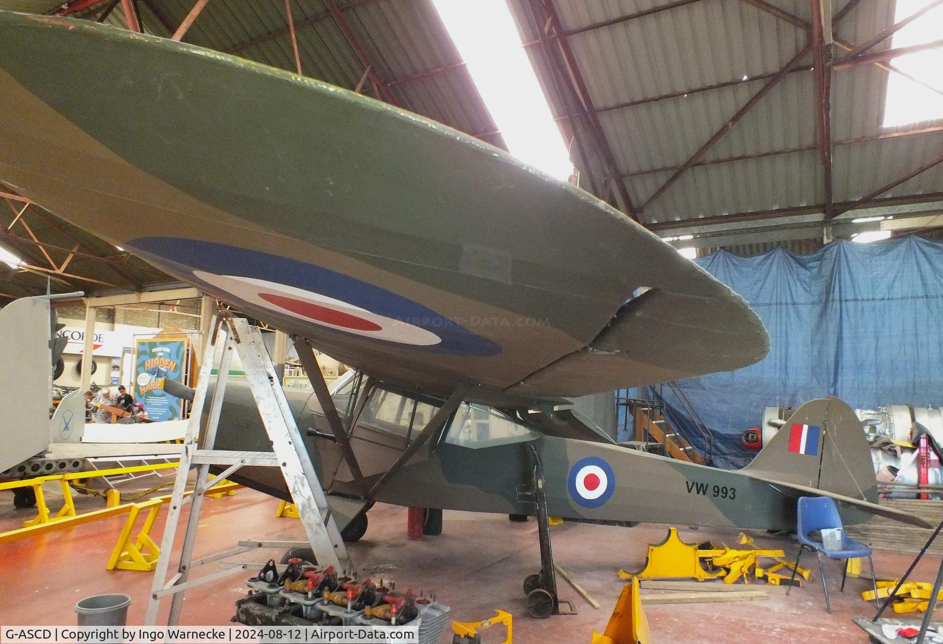 G-ASCD, 1962 Beagle A-61 Terrier 2 C/N B.615, Beagle A-61 Terrier 2 (restored back to Auster AOP6) at the Yorkshire Air Museum, Elvington