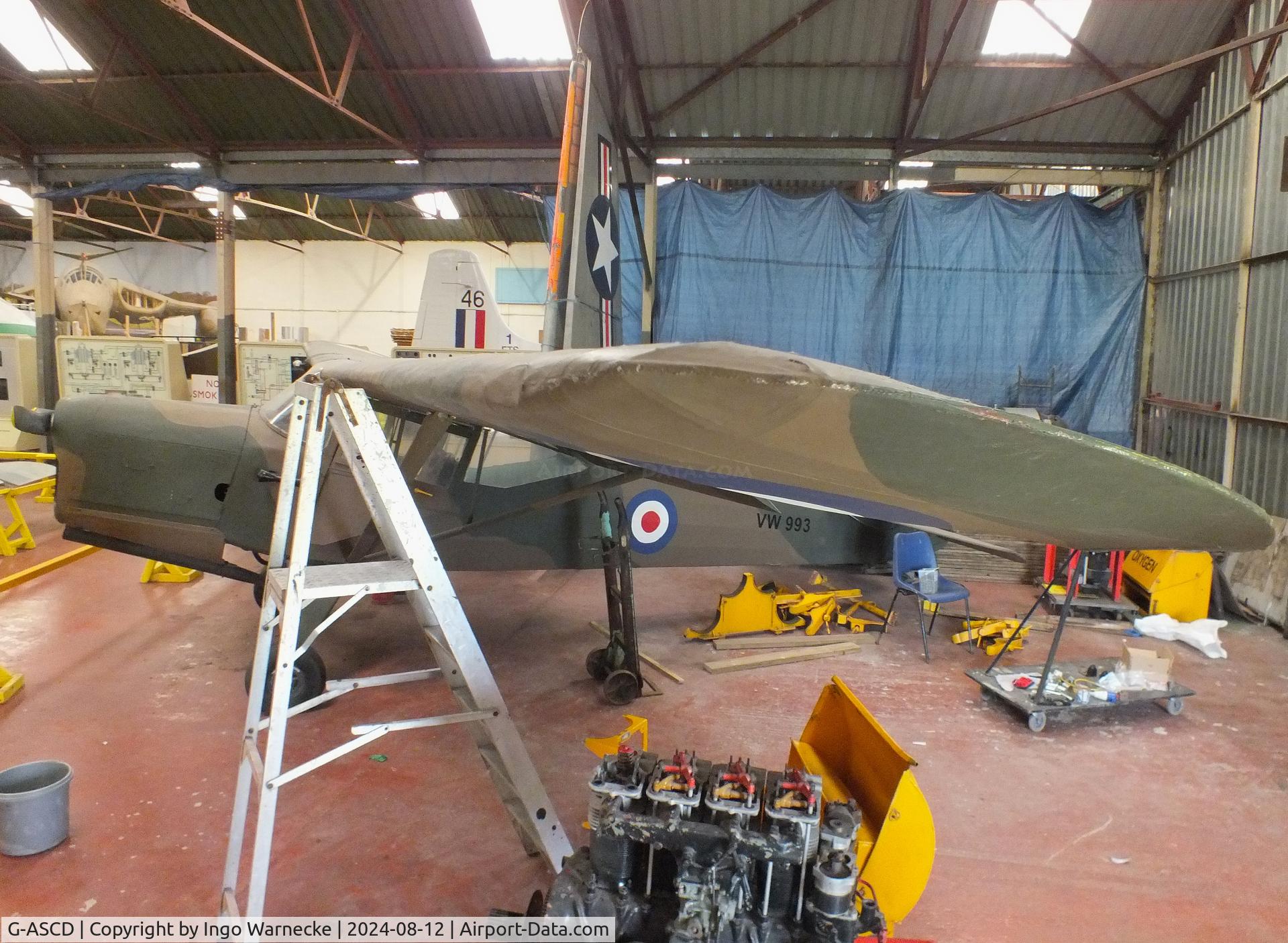 G-ASCD, 1962 Beagle A-61 Terrier 2 C/N B.615, Beagle A-61 Terrier 2 (restored back to Auster AOP6) at the Yorkshire Air Museum, Elvington