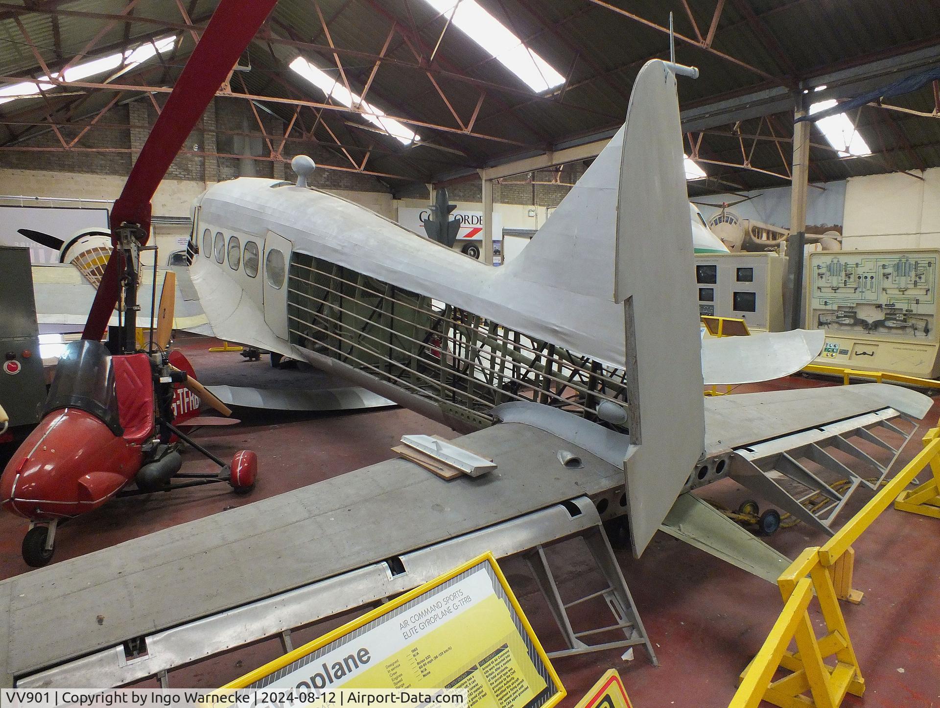 VV901, 1949 Avro 652A Anson T.21 C/N Not found VV901, Avro 652A Anson T21 (outer wings dismounted, minus parts of fuselage skin) being restored at the Yorkshire Air Museum, Elvington