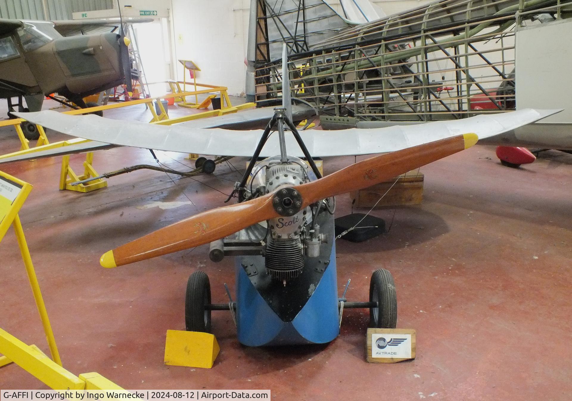 G-AFFI, Mignet HM.14 Pou-du-Ciel C/N BAPC74, Mignet HM.14 Pou-du-Ciel (front wing dismounted) at the Yorkshire Air Museum, Elvington