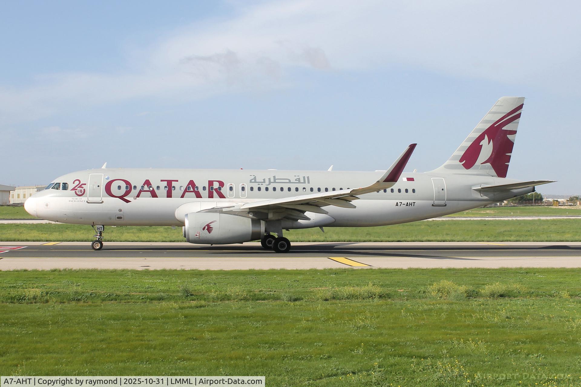 A7-AHT, 2012 Airbus A320-232 C/N 5078, Airbus A320-232 reg A7-AHT of Qatar Airways taxiing out for departure from Malta to Doha.