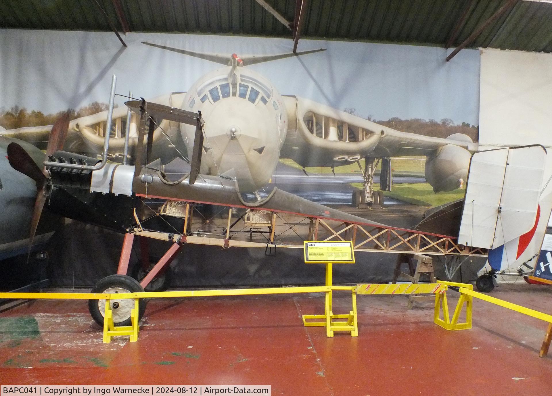 BAPC041, 1962 Royal Aircraft Factory BE-2c Replica C/N BAPC.41, Royal Aircraft Factory BE.2c Replica (built by RAF Halton apprentices) at the Yorkshire Air Museum, Elvington