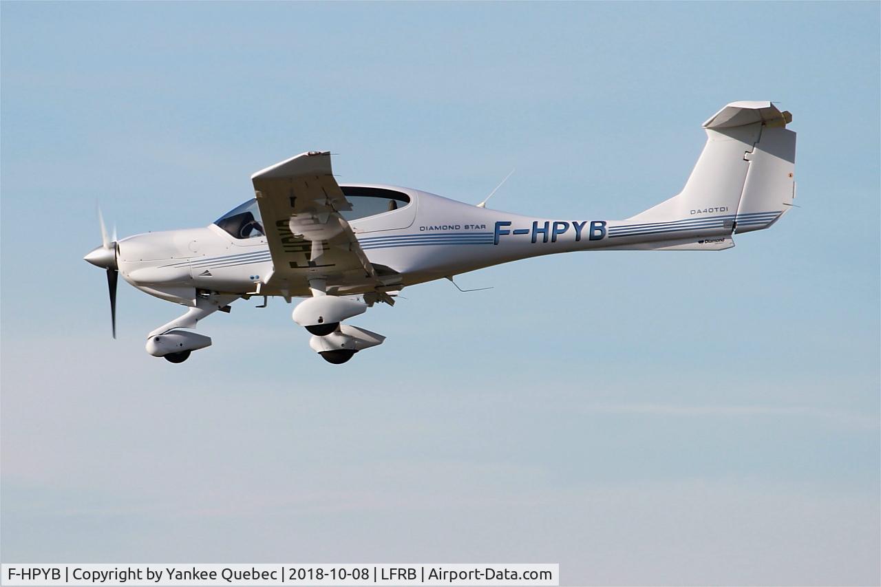 F-HPYB, 2012 Diamond DA-40 Diamond Star Diamond Star C/N DA-289, Short approach rwy 25L, Brest-Bretagne airport (LFRB-BES)