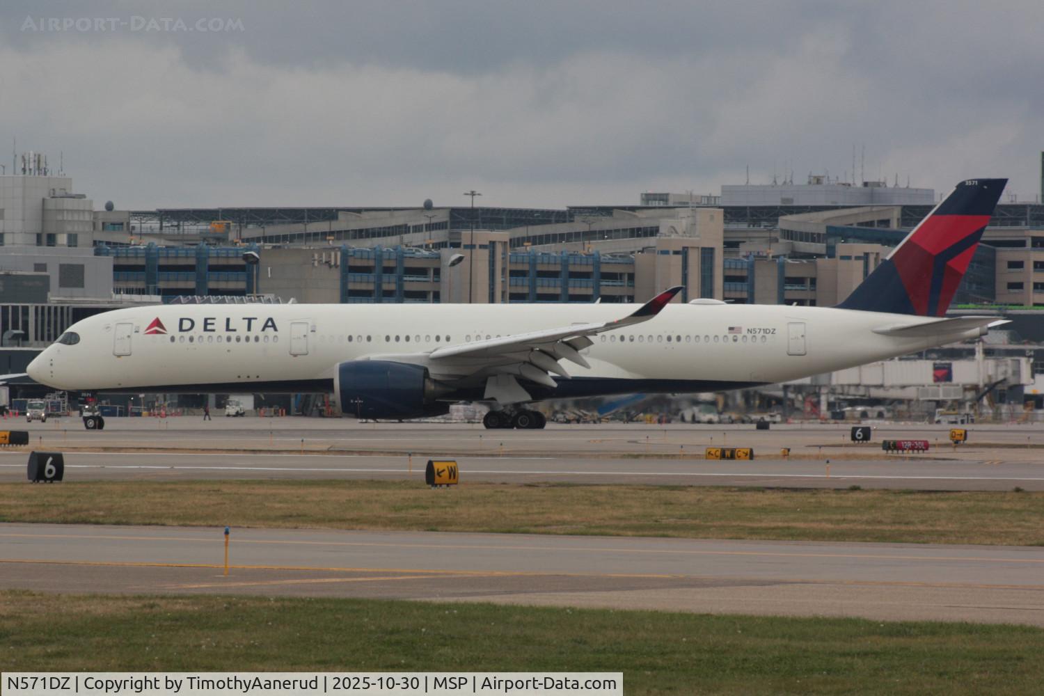 N571DZ, 2016 Airbus A350-941 C/N 0064, 2016 Airbus A350-941 C/N 0064. Delta 120 Tokyo to Minneapolis just landed. 