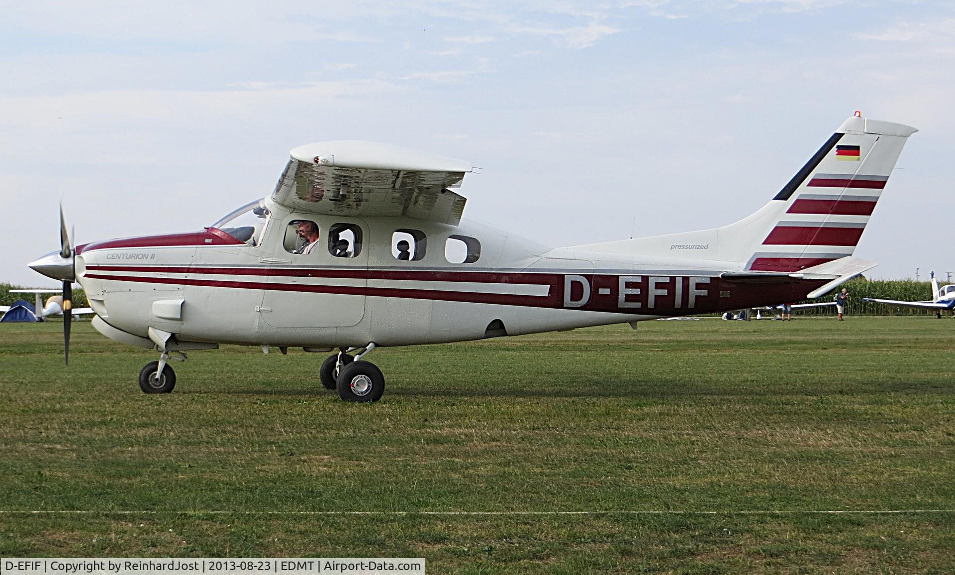 D-EFIF, Cessna P210N Pressurised Centurion Pressurised Centurion C/N P210N00440, Pressurized Centurion arriving at Tannkosh 2013