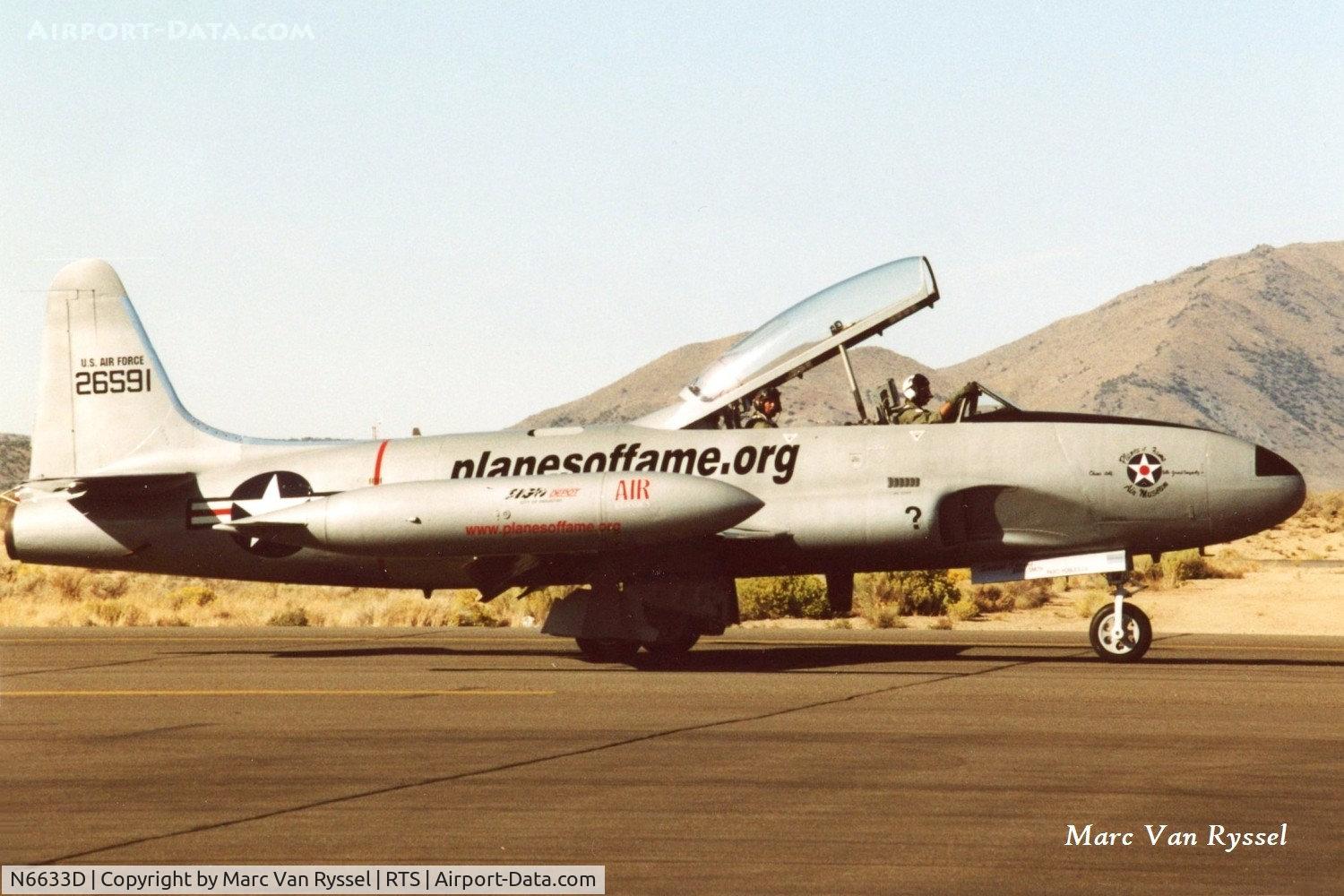 N6633D, Lockheed T-33B (TV-2 Seastar) C/N Not found 126591/N6633D, Pace plane at the Reno Air Races in 2004.