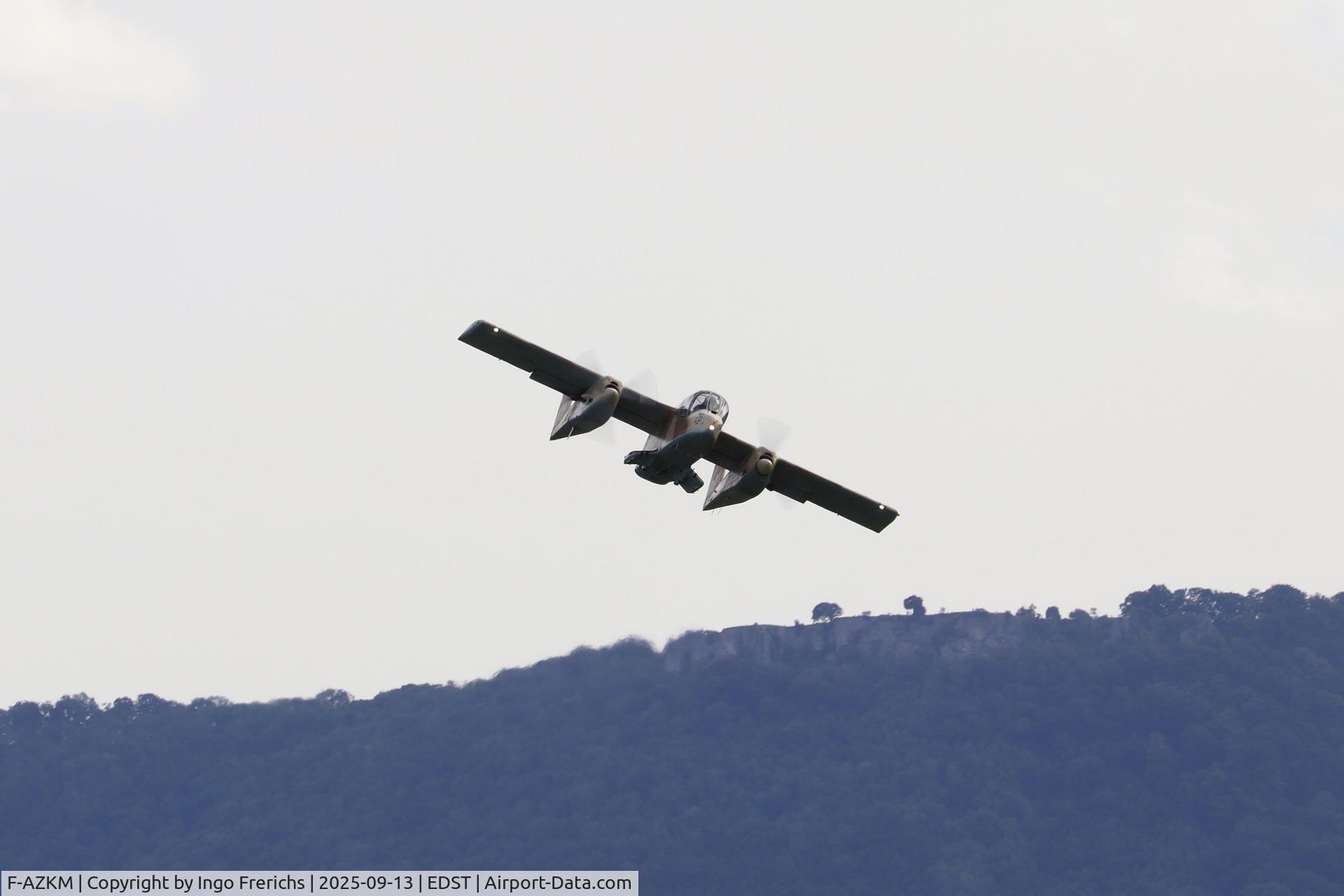 F-AZKM, 1971 North American OV-10B Bronco C/N 338-9 (305-65), OV-10B Bronco takes off from Hahnweide Airfield at OTT 2025