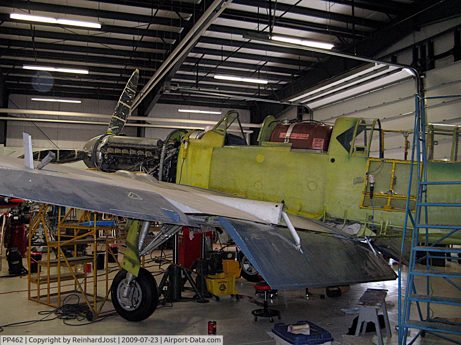 PP462, 1945 Fairey Firefly 1 C/N F.6173, Firefly Mk. I under restoration in the workshop at the Shearwater Aviation Museum near Halifax, NB.