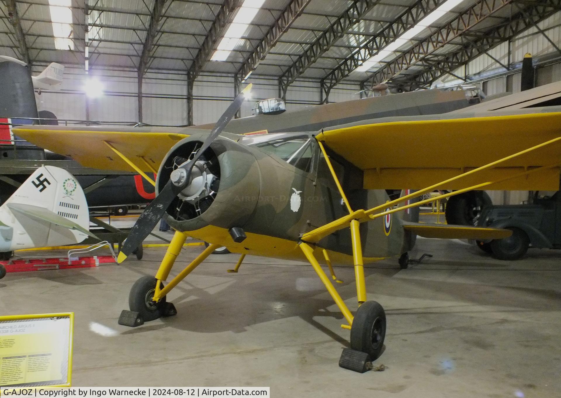 G-AJOZ, Fairchild UC-61 Argus I (24W-41A) C/N 347, Fairchild UC-61A Argus II (24W-41A) at the Yorkshire Air Museum, Elvington
