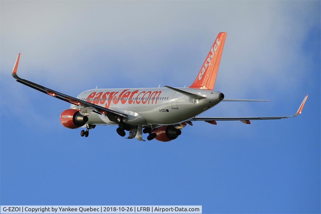 G-EZOI, 2015 Airbus A320-214 C/N 6562, Take off rwy 25L, Brest-Bretagne airport (LFRB-BES)
