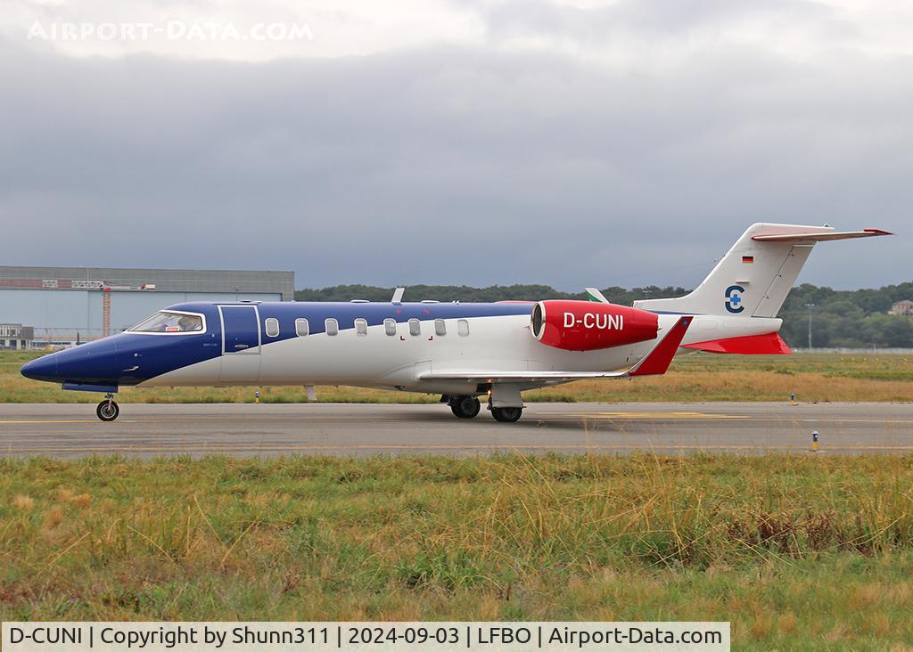 D-CUNI, 2006 Learjet 45 C/N 45-308, Taxiing to the General Aviation...