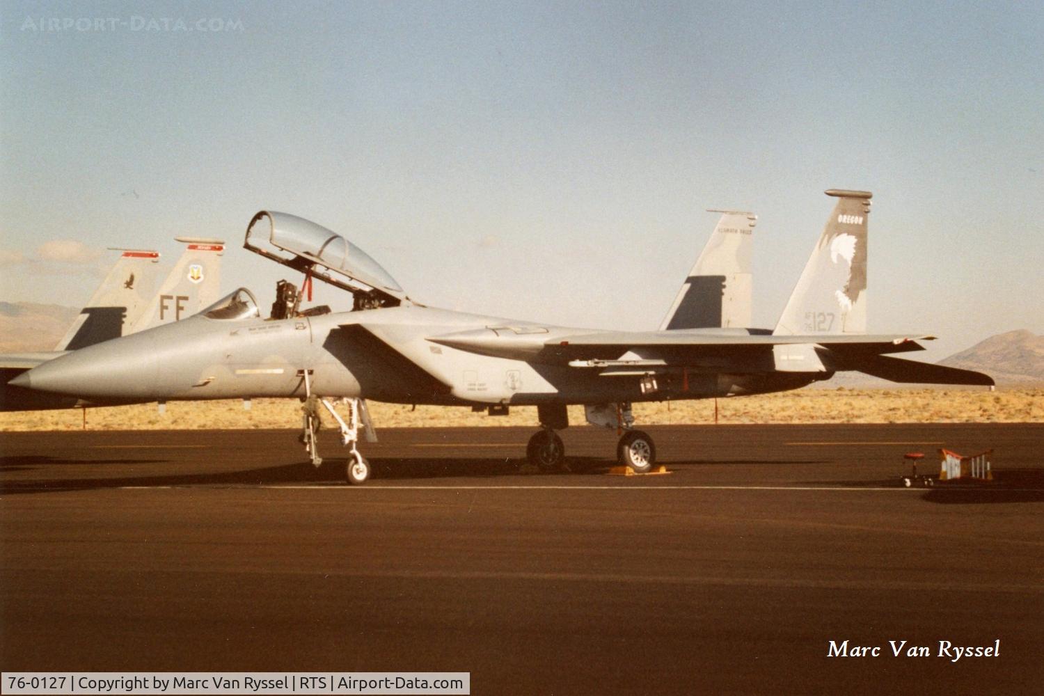76-0127, 1976 McDonnell Douglas F-15B Eagle C/N 0210/B029, At Reno Air Races in 2006. 114 FS - 173 FW Klamath Falls.