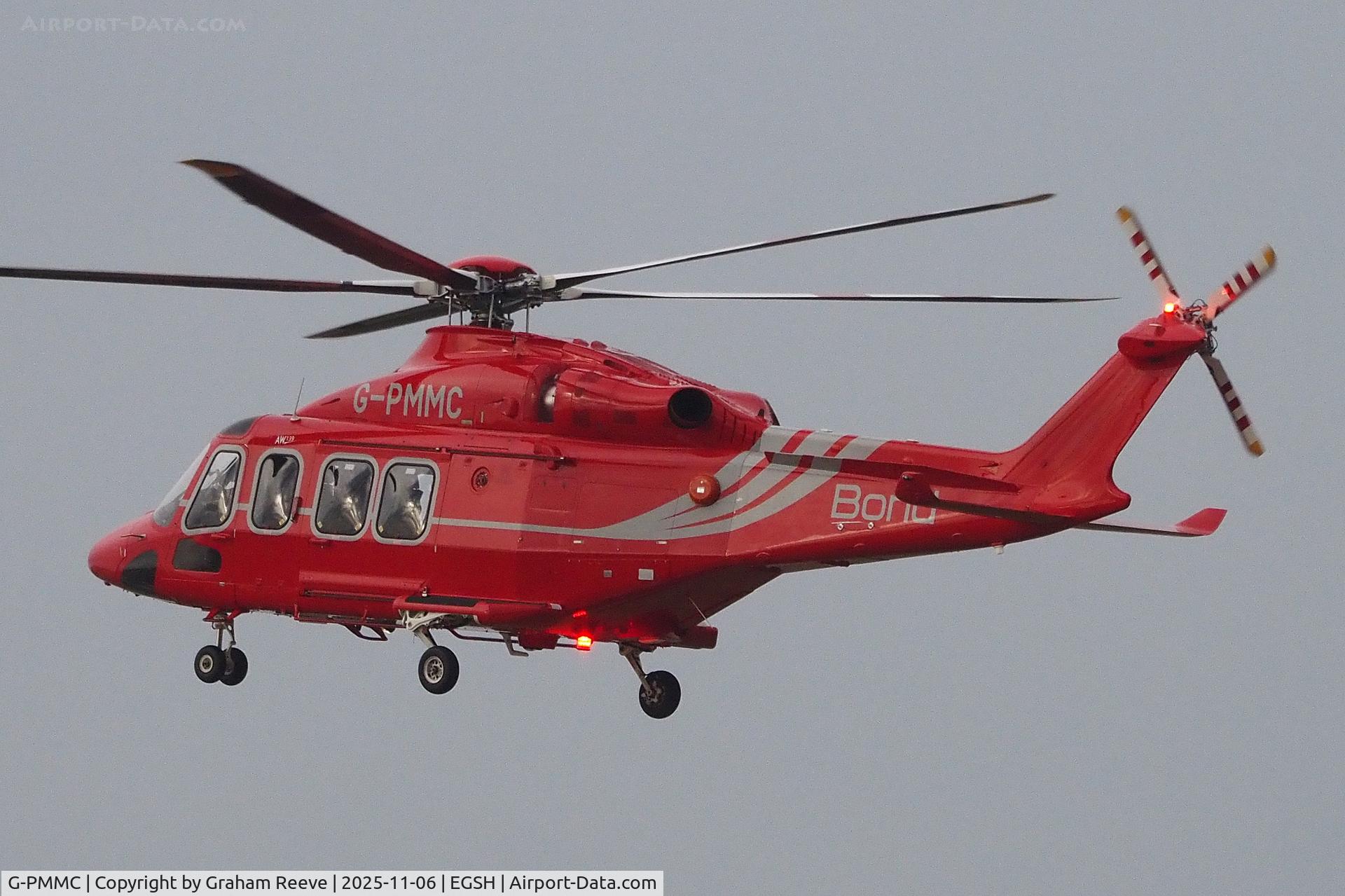 G-PMMC, 2025 Leonardo SPA AW 139 C/N 32109, Landing at Norwich.