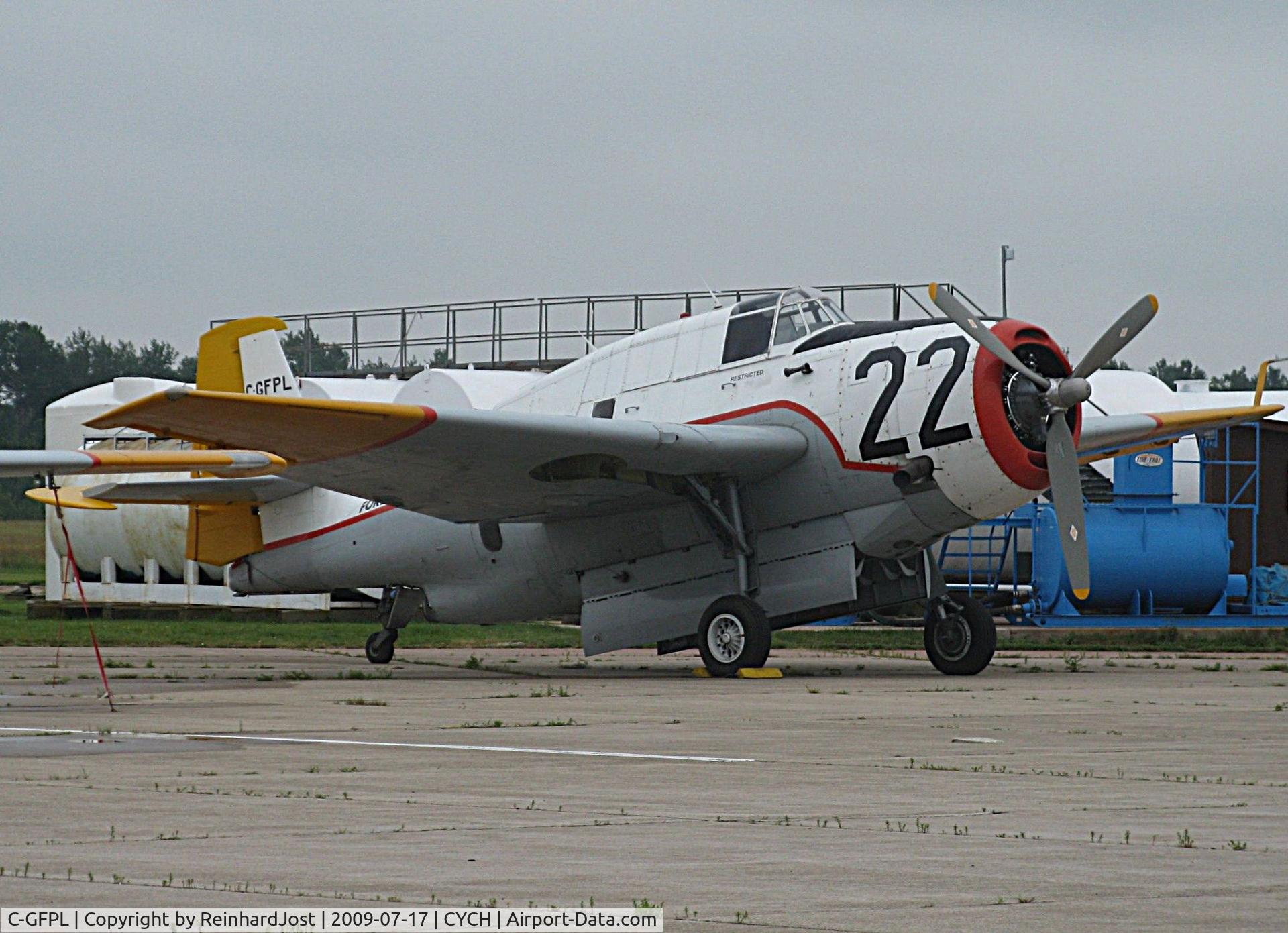 C-GFPL, 1950 Grumman TBM-3E Avenger C/N 2839, C-GFPL as Firefighter 22 of Forest Protection Ltd. at Miramichi, New Brunswick, Canada