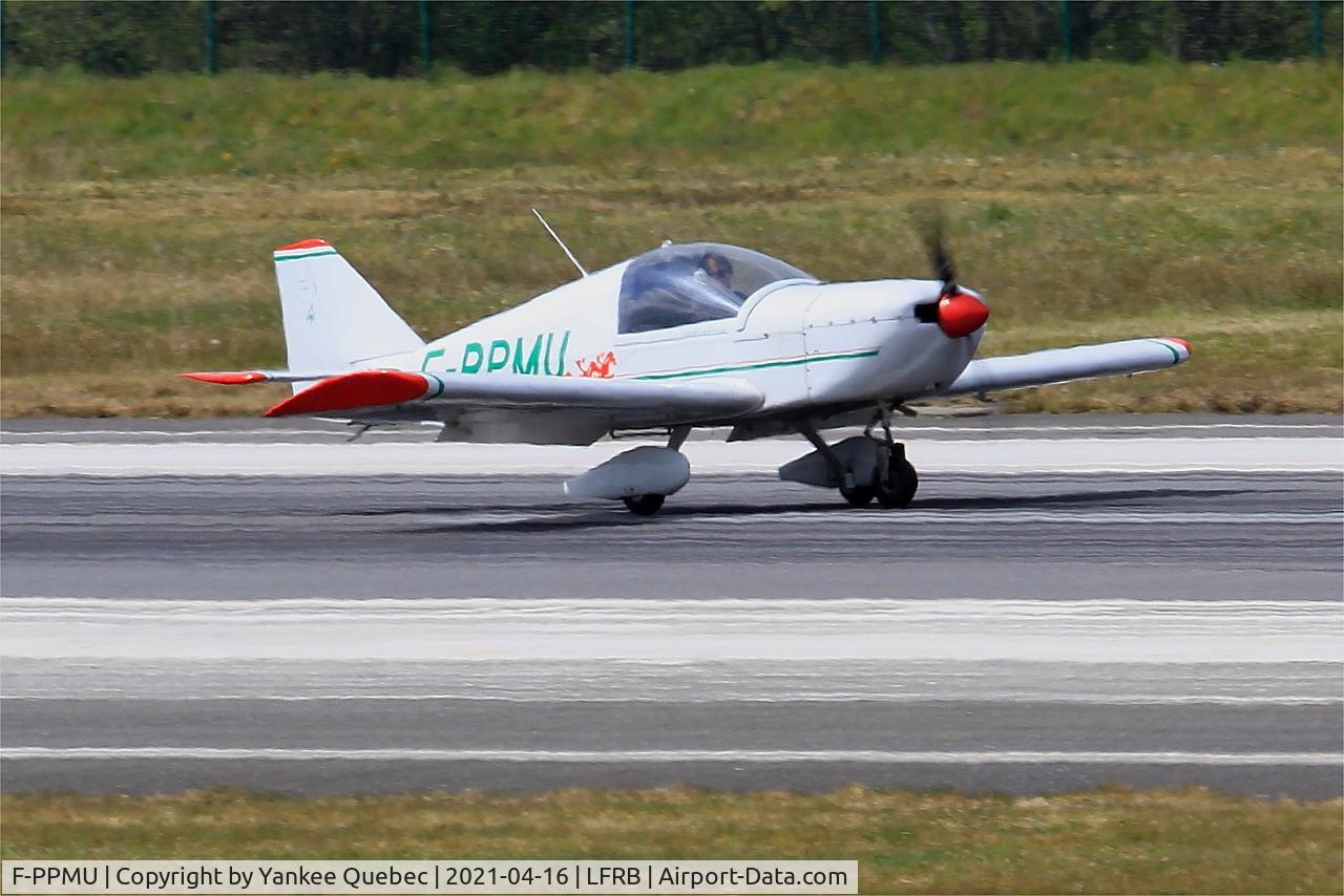 F-PPMU, Pottier P-180S C/N 110, Landing rwy 07R, Brest-Bretagne airport (LFRB-BES)