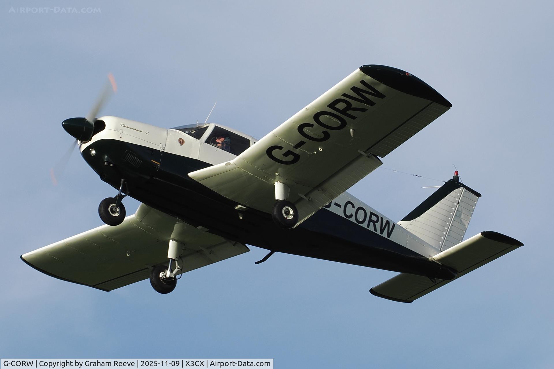 G-CORW, 1967 Piper PA-28-180 Cherokee C/N 28-4089, Departing from Northrepps.