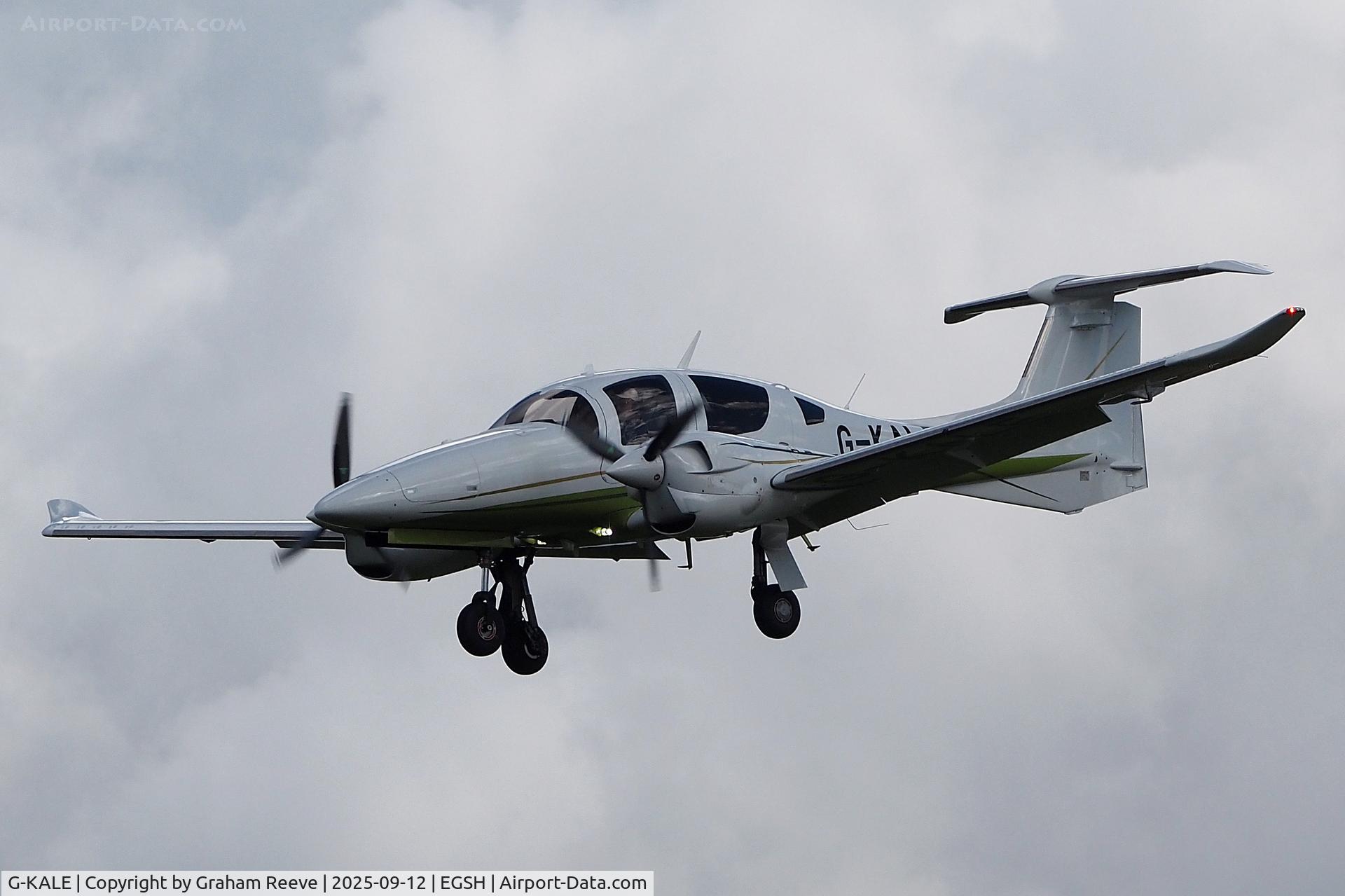 G-KALE, 2025 Diamond Aircraft Industries GmbH DA 62 C/N 62.313, Landing at Norwich.