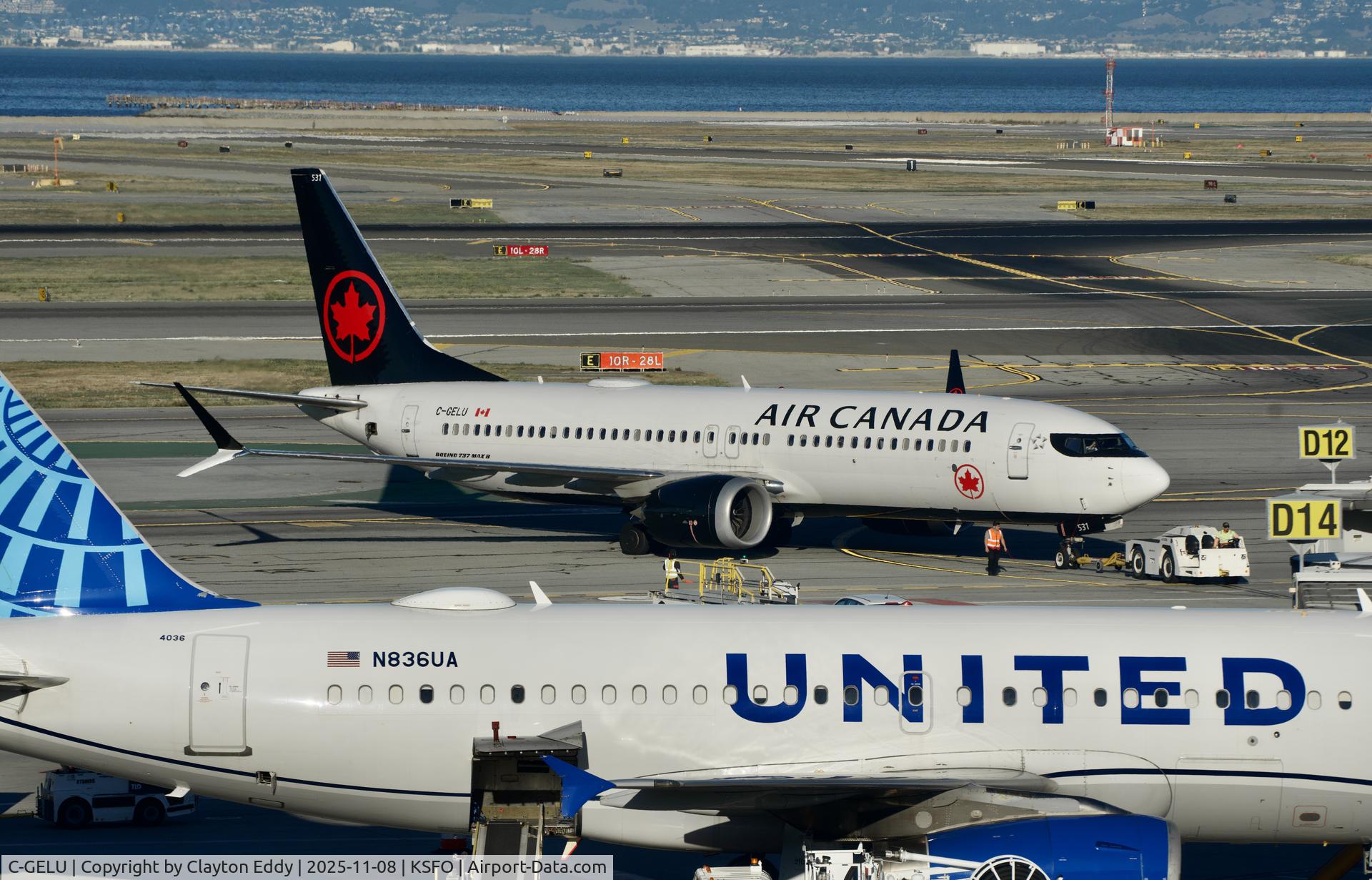 C-GELU, 2019 Boeing 737 MAX 8 C/N 61239, Sky Terrace SFO 2025