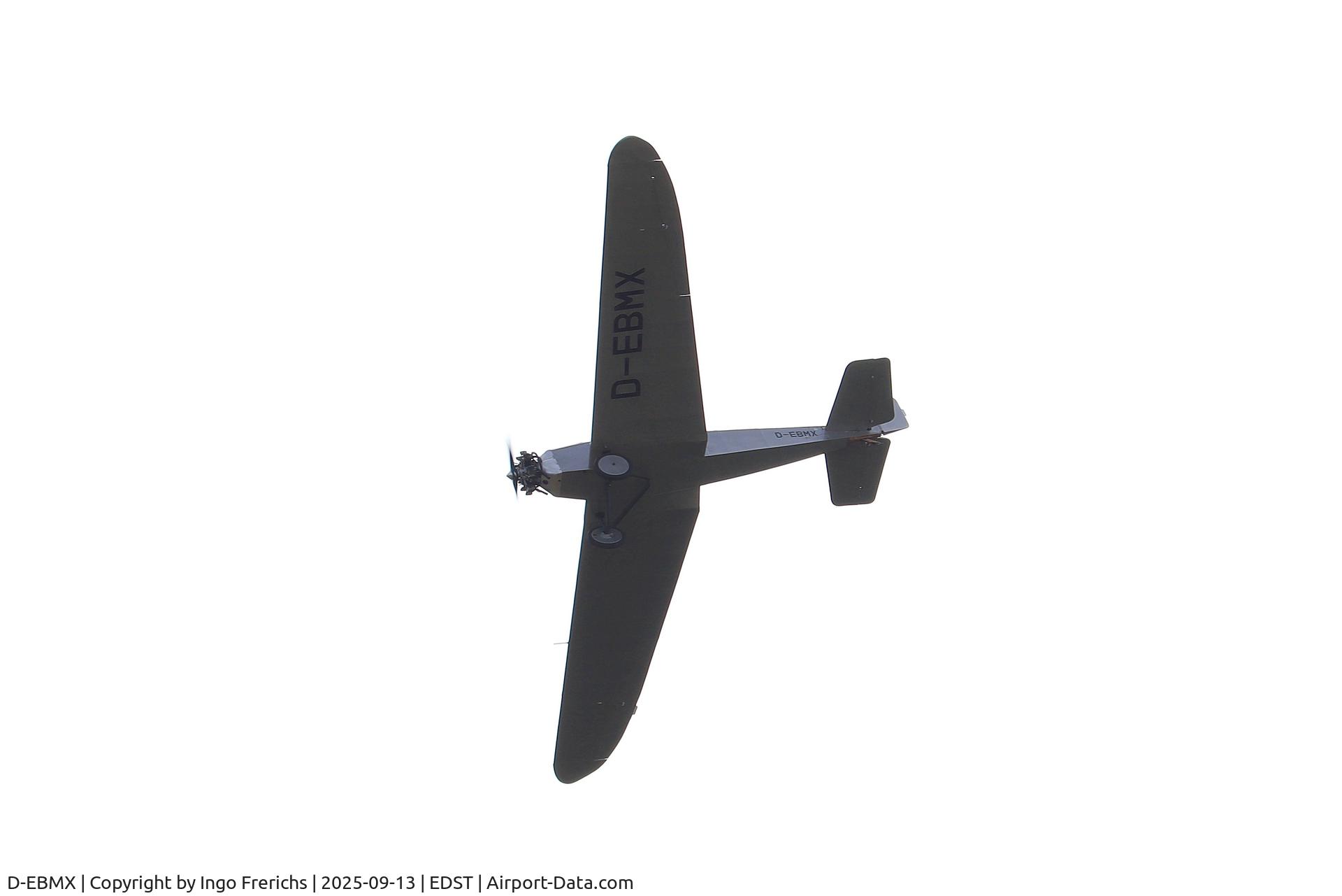 D-EBMX, 1927 Klemm Kl-25-1A C/N 149, Klemm Kl 25 D-EBMX in flight at Hahnweide OTT 2025