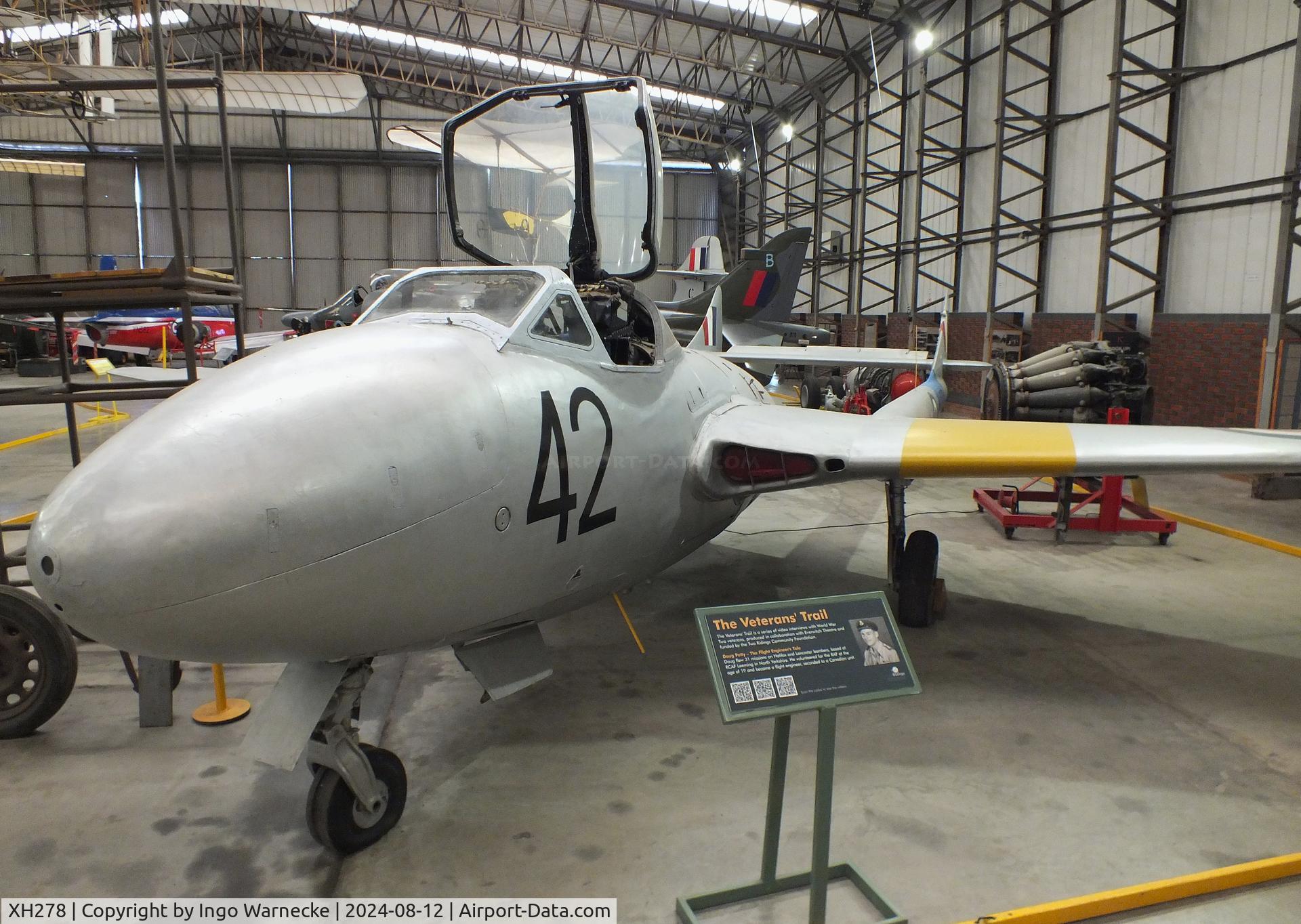 XH278, 1955 De Havilland DH-115 Vampire T.11 C/N 15607, De Havilland D.H.115 Vampire T11 at the Yorkshire Air Museum, Elvington