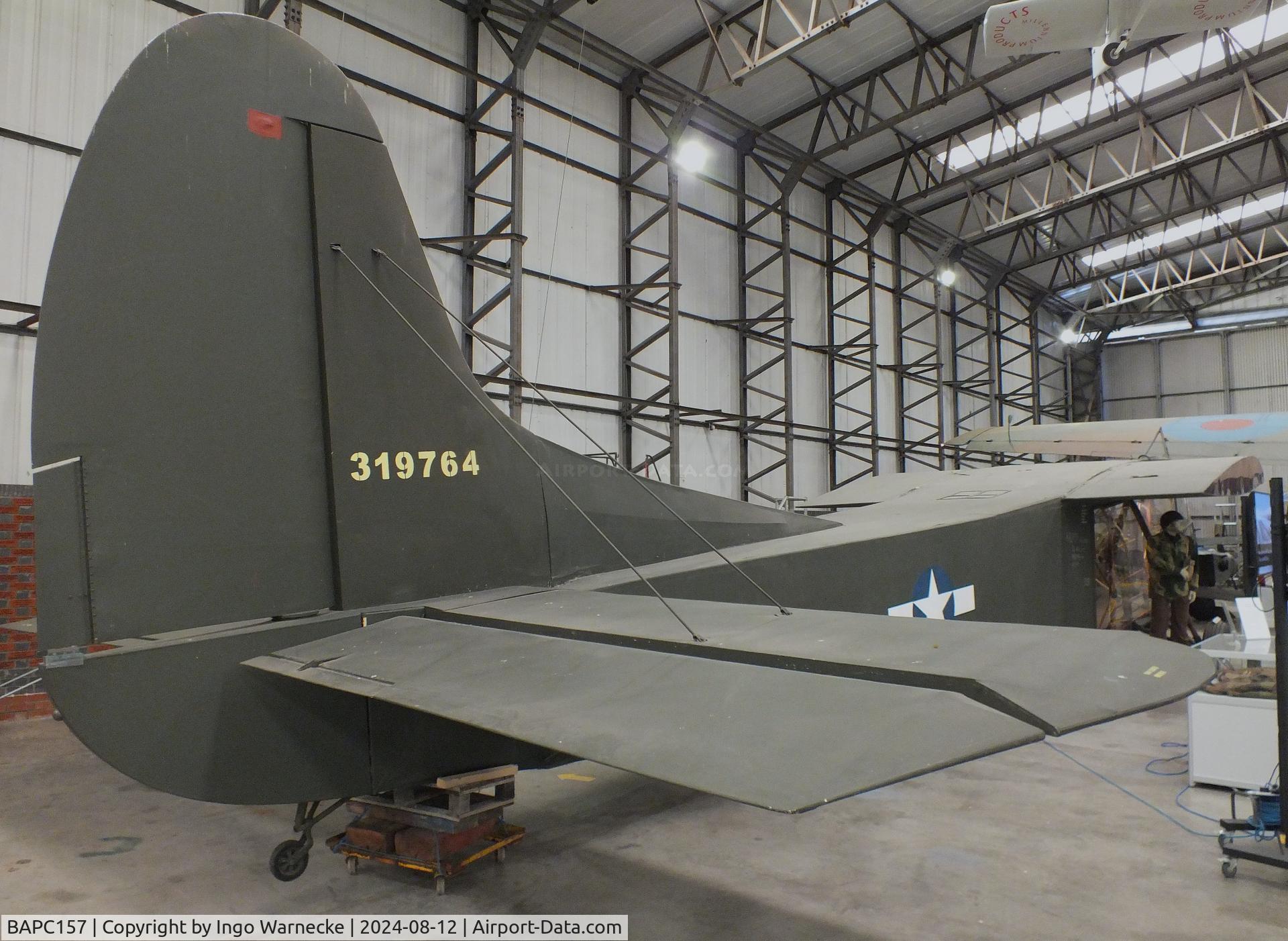 BAPC157, Waco CG-4A Hadrian Replica C/N BAPC.157, Waco CG-4A Hadrian composite replica (minus outer wings) at the Yorkshire Air Museum, Elvington