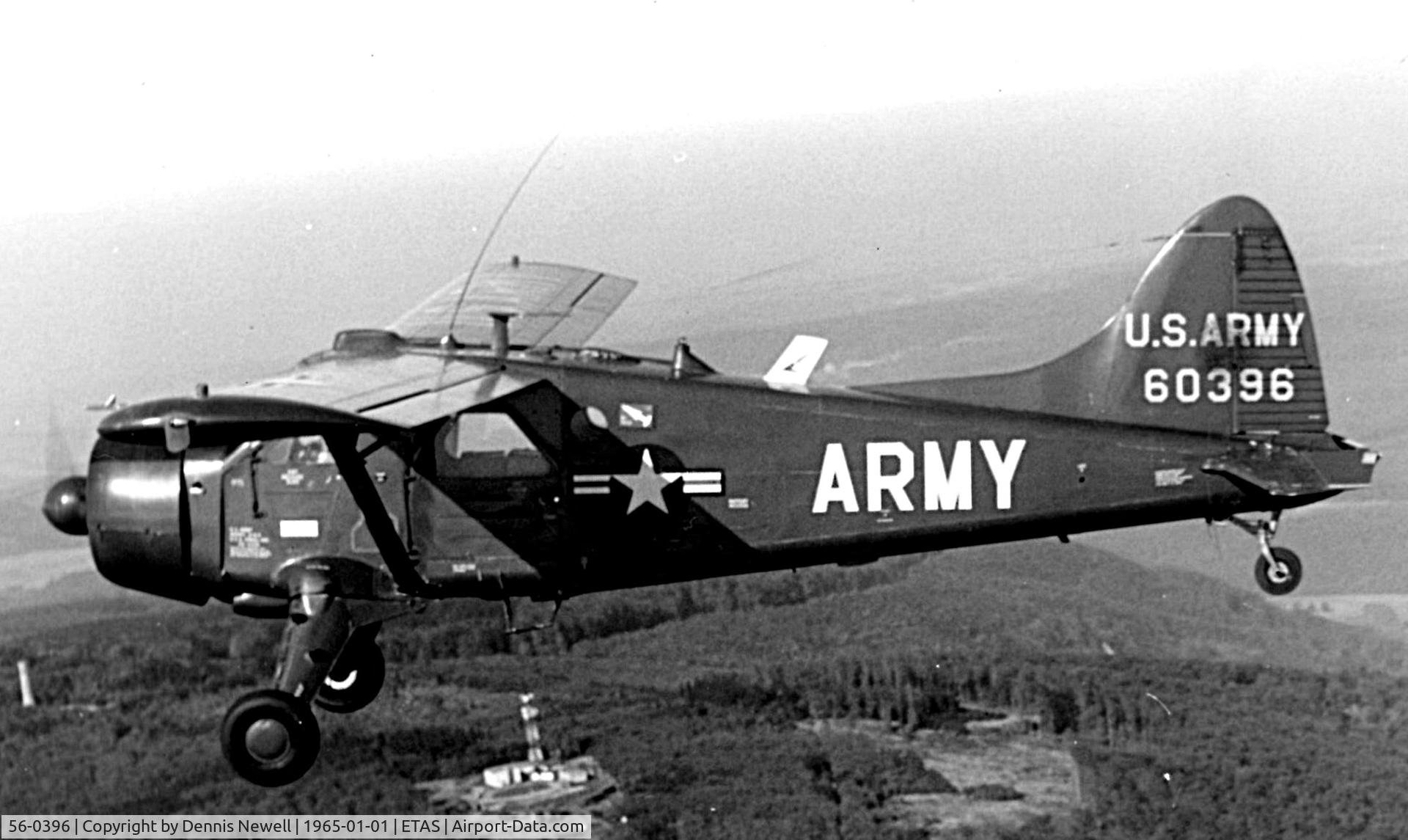 56-0396, 1956 De Havilland Canada U-6A Beaver C/N 1131, DeHavilland Beaver U-6A CN 1131 USA 56-0396 over Sembach AFB 1965