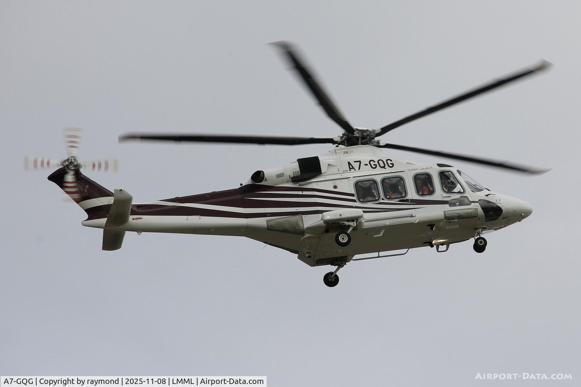A7-GQG, , Leonardo AW139 reg A7-GQG of Gulf Helicopters on final approach to land on RW23 in Malta.