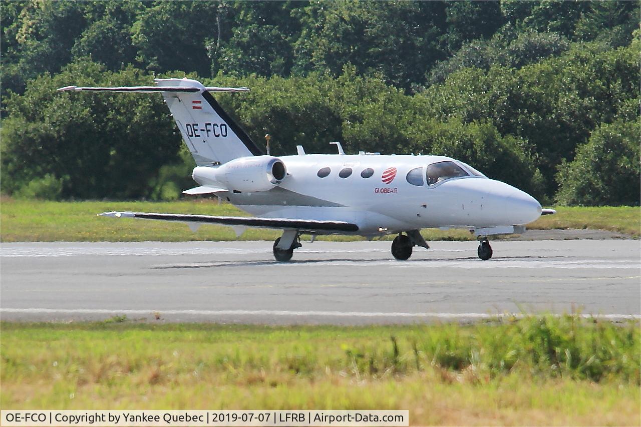 OE-FCO, 2008 Cessna 510 Citation Mustang Citation Mustang C/N 510-0127, Take off run rwy 07R, Brest-Bretagne airport (LFRB-BES)