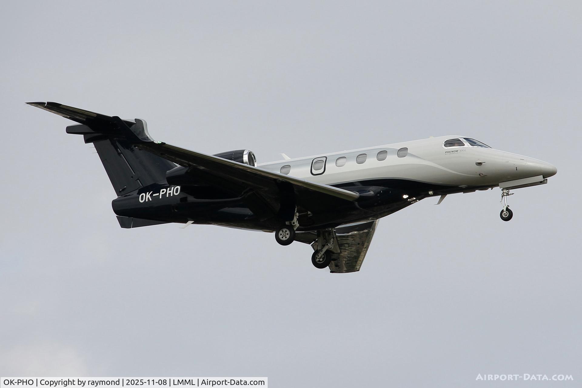 OK-PHO, 2022 Embraer 505 Phenom 300E C/N 50500709, Atmospherica Aviation Embraer 505 Phenom 300E reg OK-PHO landing in Malta RW13.