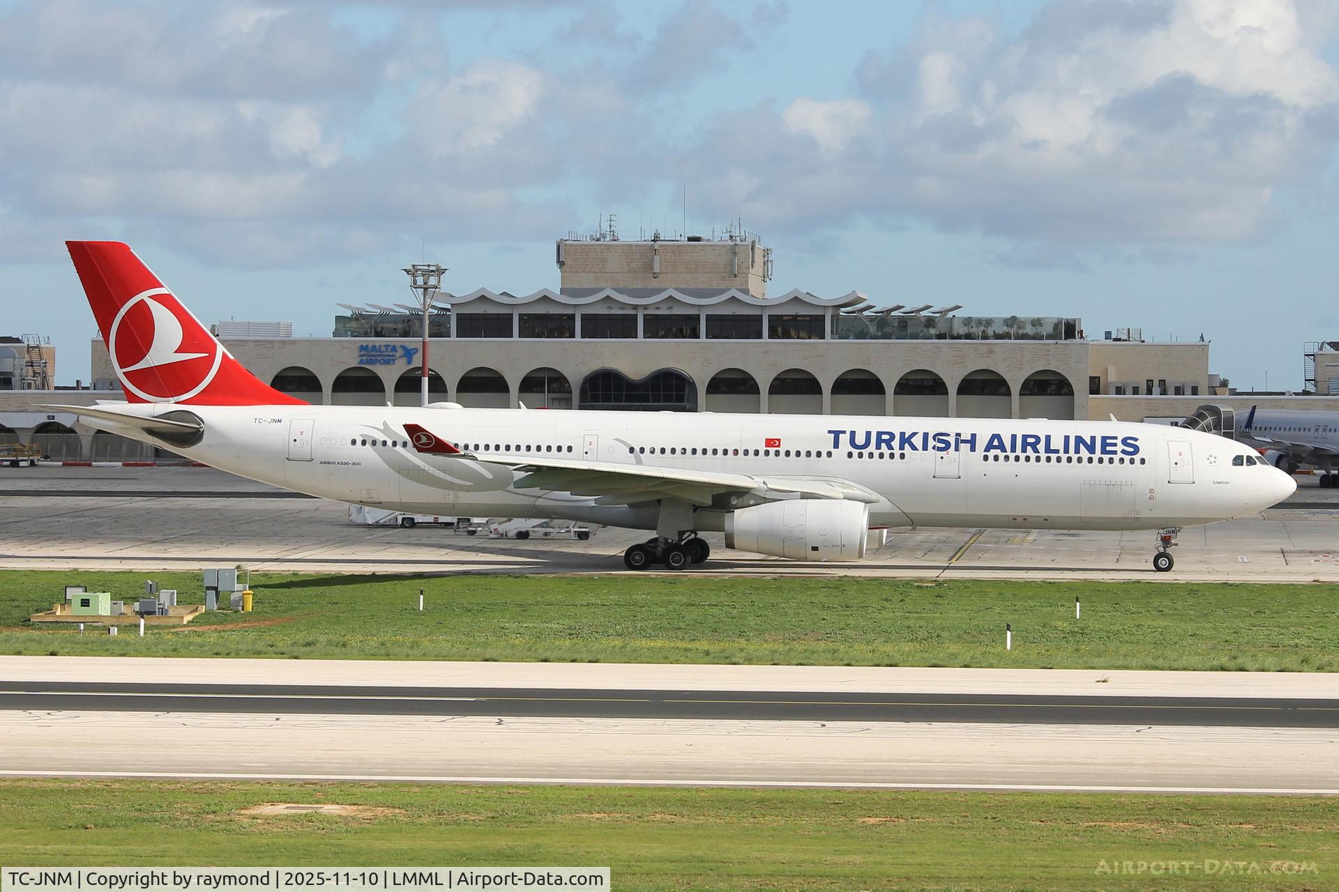 TC-JNM, 2011 Airbus A330-343X C/N 1212, Turkish Airlines A330-343X reg TC-JNM taxiing out from Apron 9 at Malta International Airport destination Istanbul.