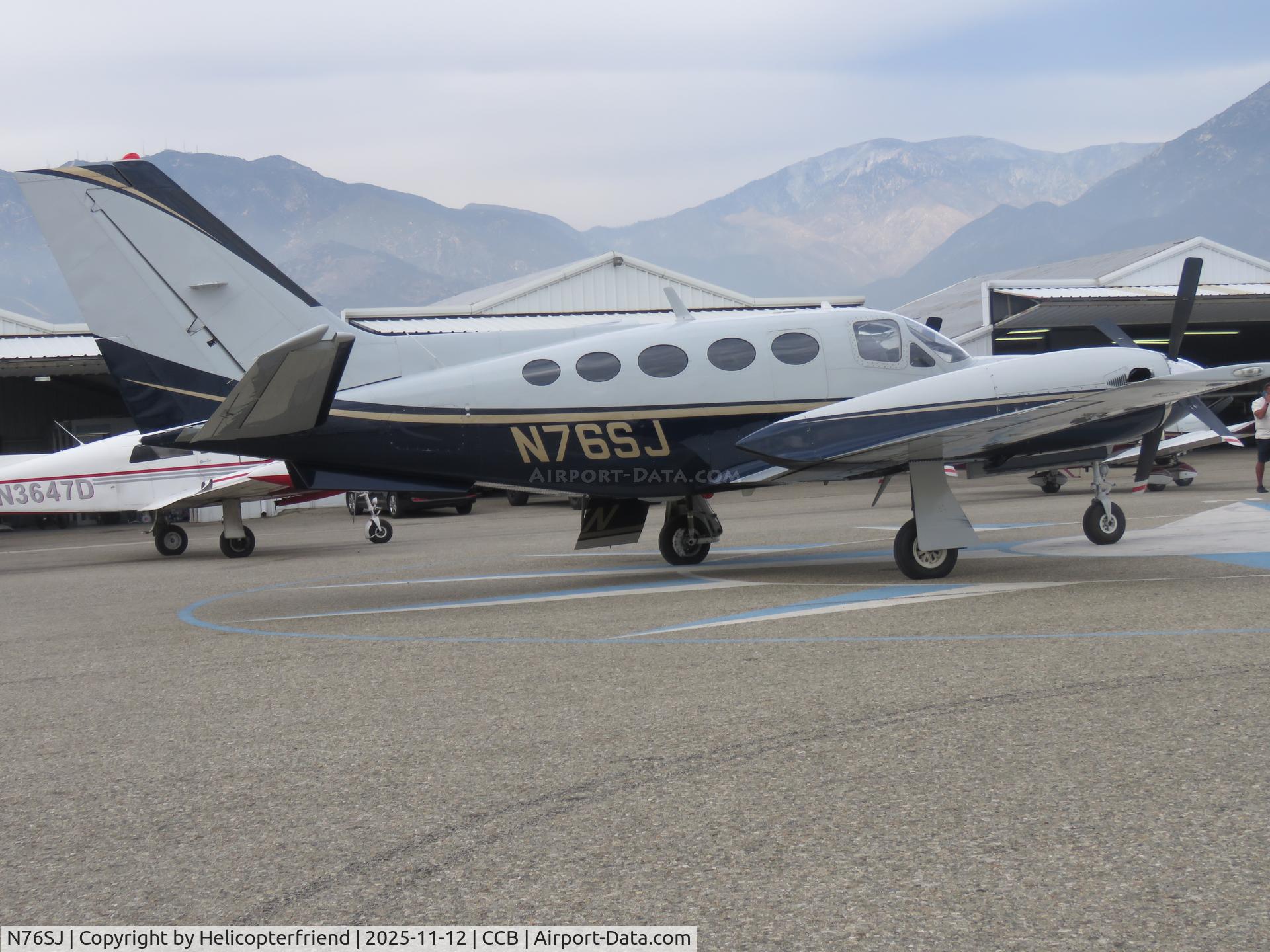 N76SJ, 1984 Cessna 425 Conquest I C/N 425-0204, Parked on compass check area