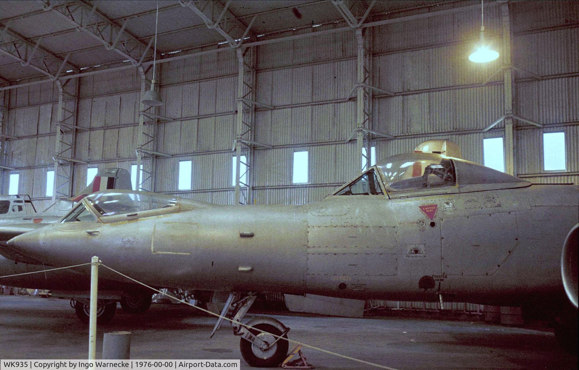 WK935, Gloster Meteor F.8(Mod) C/N Not found WK935, Gloster Meteor F8 converted for tests with prone pilot position in the front cockpit at the RAF St. Athan Historic Aircraft Collection