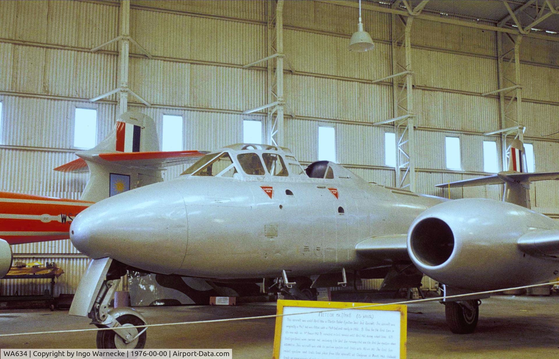 WA634, Gloster Meteor T.7 C/N Not found WA634, Gloster Meteor T7 converted for ejection seat testing at the RAF St. Athan Historic Aircraft Collection
