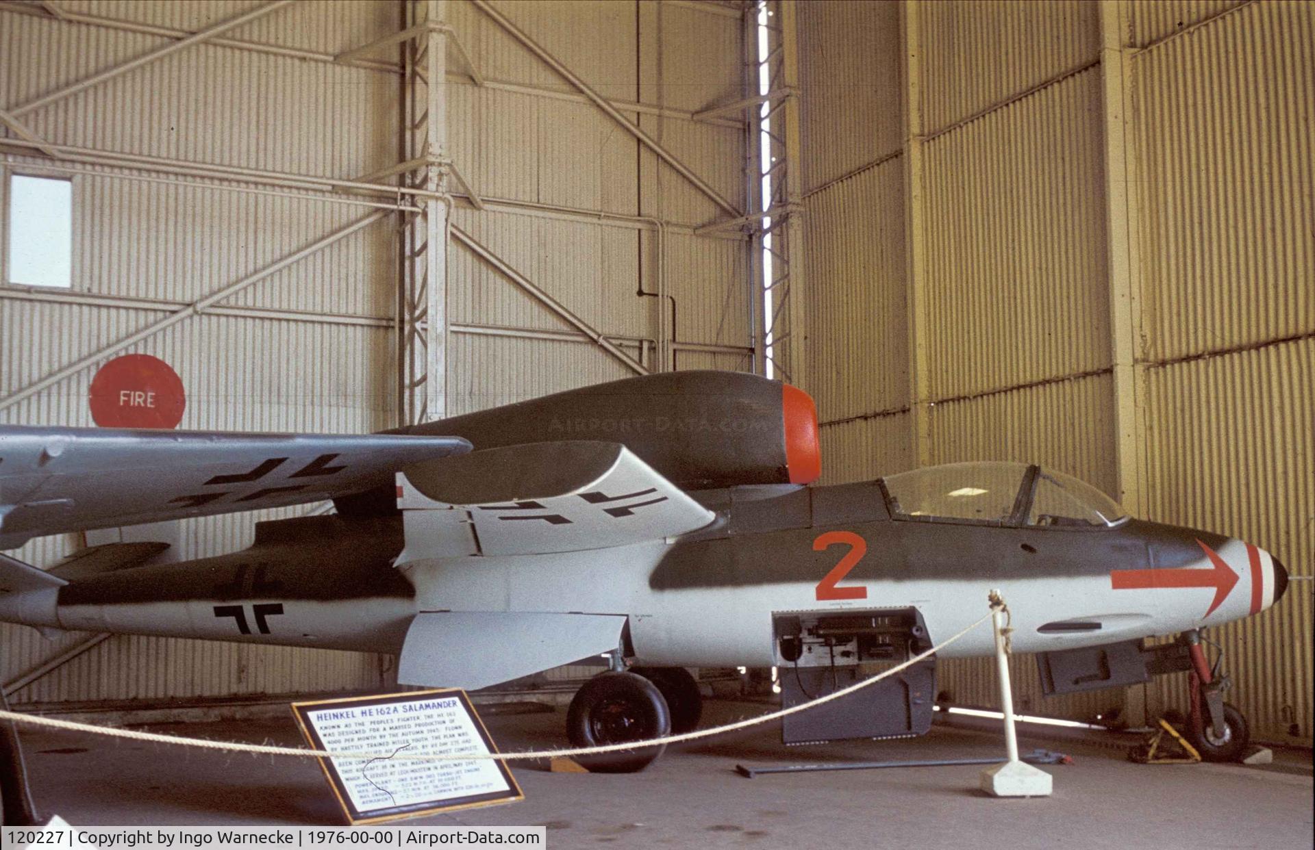 120227, 1945 Heinkel He-162A-2 Volksjager C/N 120227, Heinkel He 162A-2 'Spatz'/'Salamander'/'Volksjäger' at the RAF St. Athan Historic Aircraft Collection