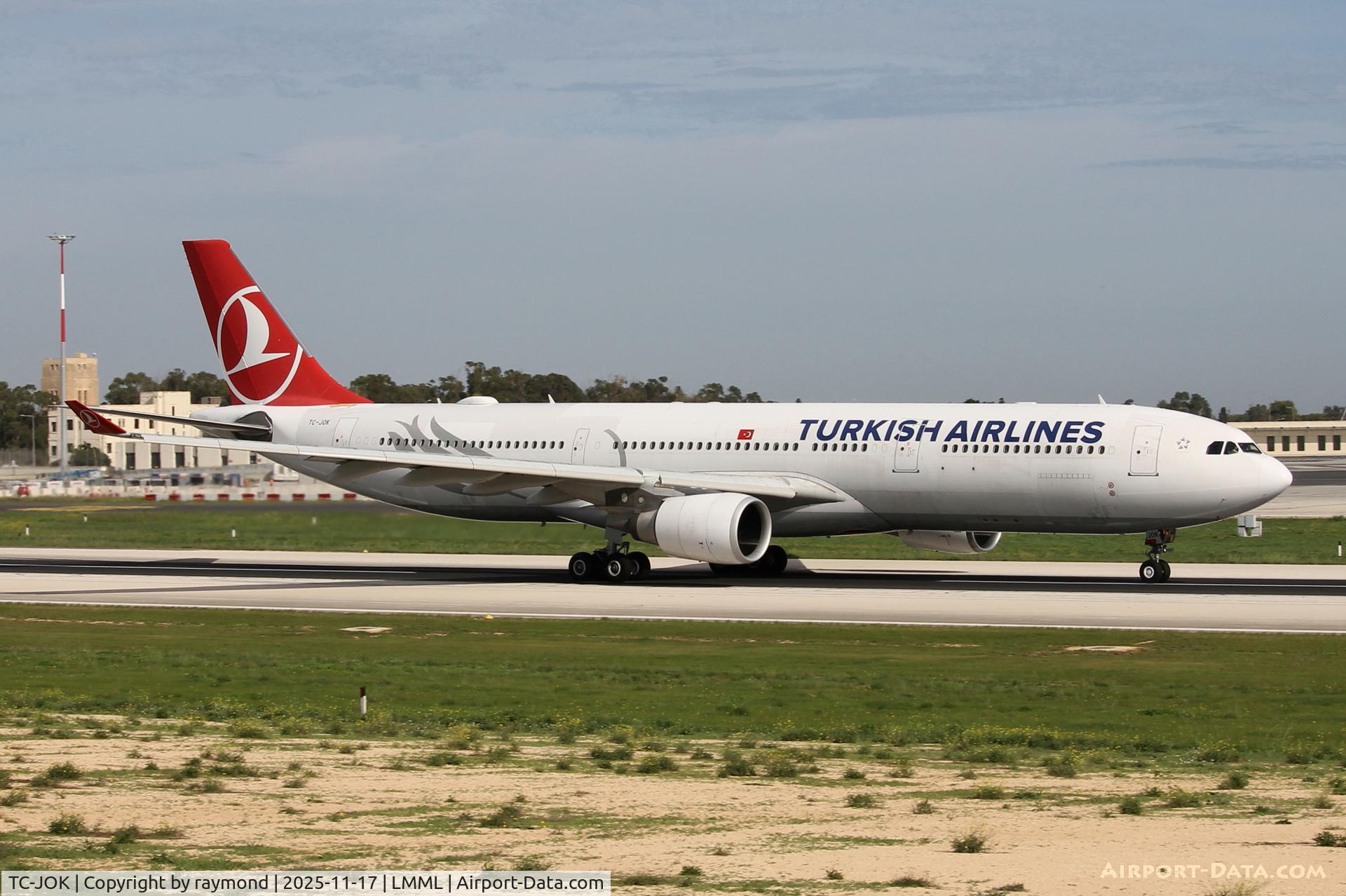 TC-JOK, 2015 Airbus A330-303 C/N 1642, Turkish Airlines Airbus A330-303 reg TC-JOK rolling RW13 on departure from Malta enroute Istanbul.