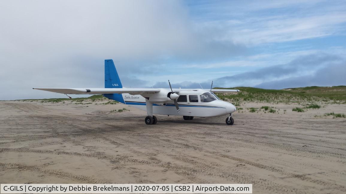 C-GILS, 1975 Britten-Norman BN-2A-21 Islander C/N 416, C-GILS (owned by Sable Aviation) on beach on Sable Island, NS