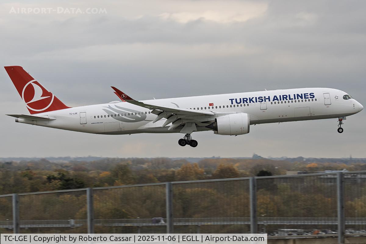 TC-LGE, 2021 Airbus A350-941 C/N 454, London Heathrow Airport