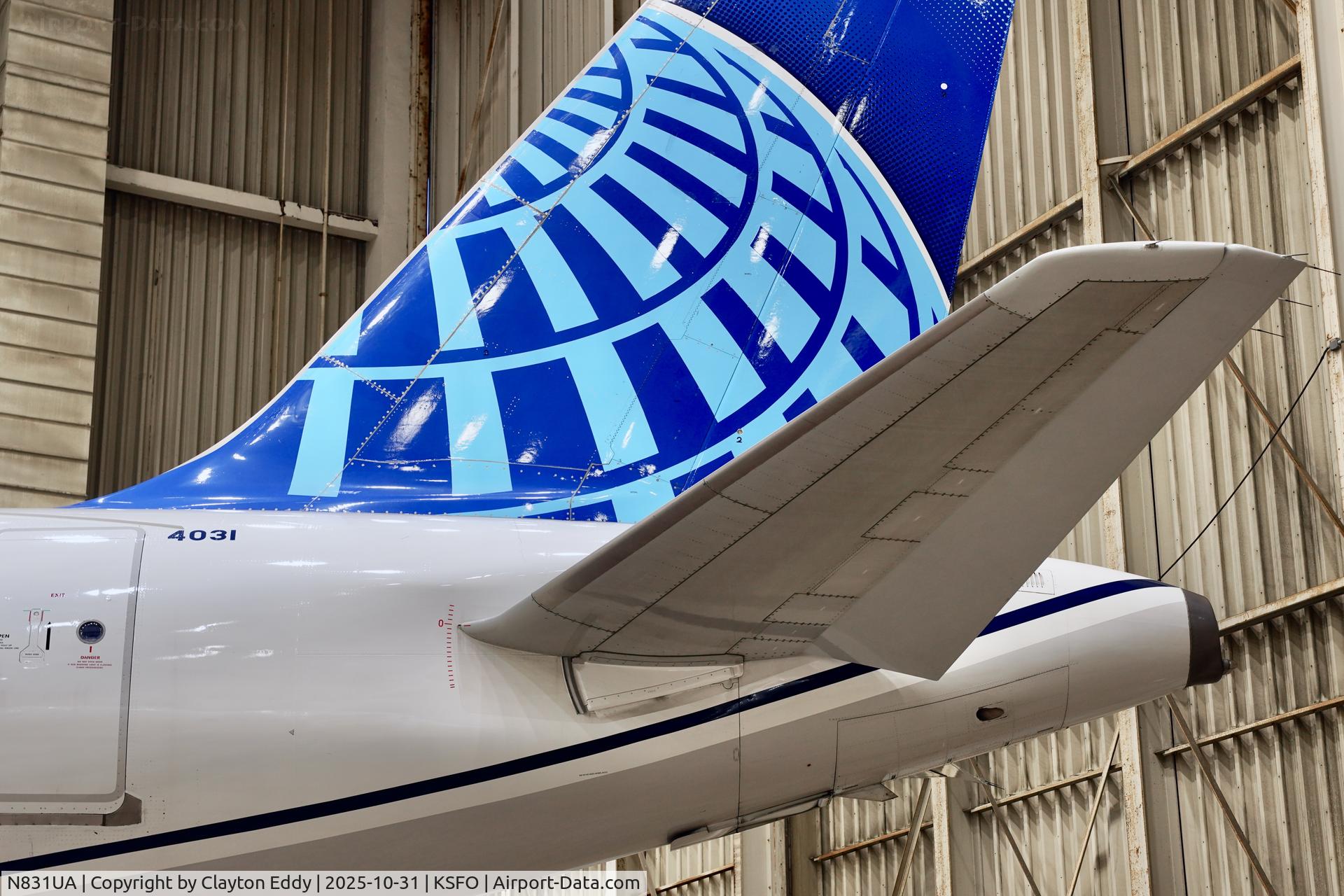 N831UA, 2000 Airbus A319-131 C/N 1291, SFO 2025