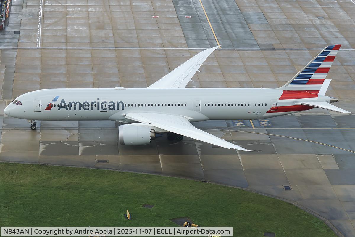 N843AN, 2025 Boeing 787-9 Dreamliner C/N 66008, London Heathrow Airport