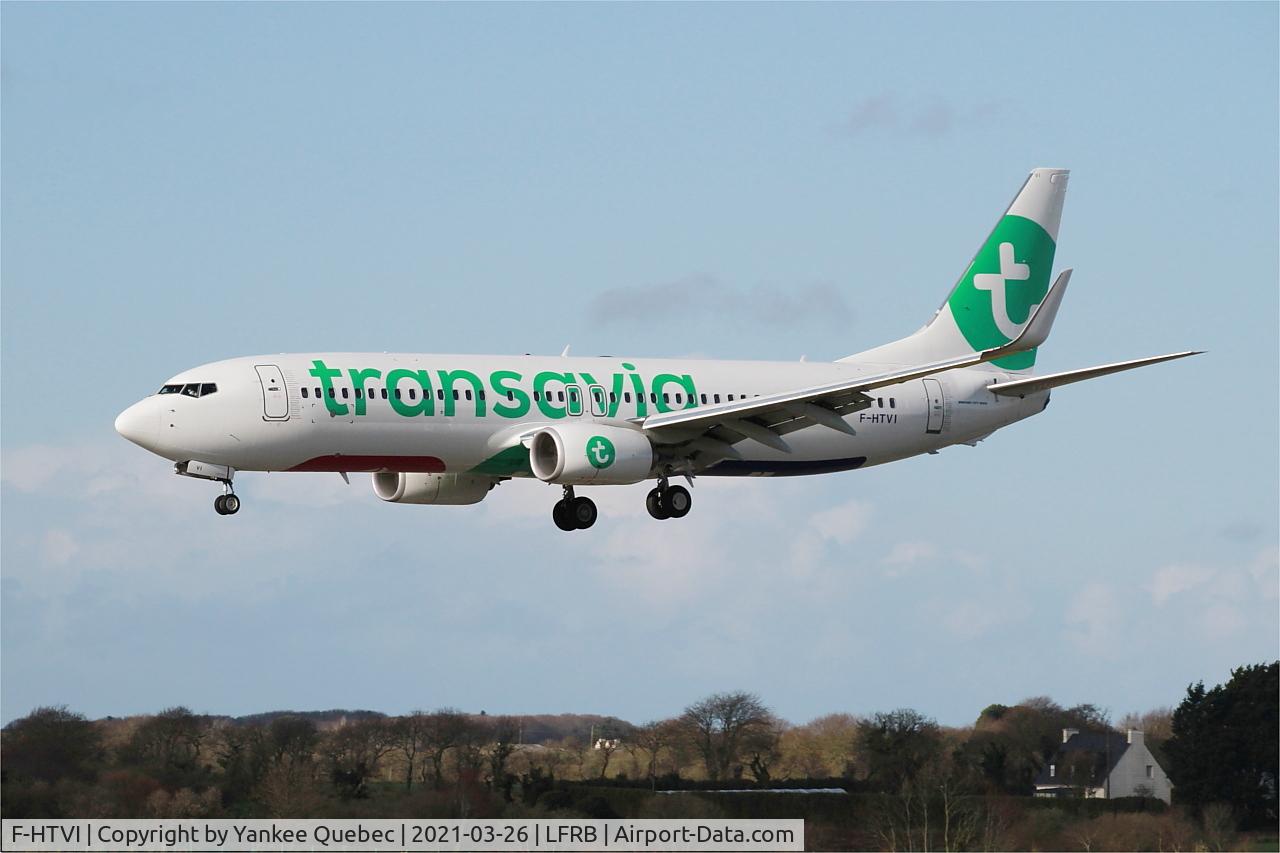 F-HTVI, 2018 Boeing 737-8K2 C/N 62164, Short approach rwy 25L, Brest-Bretagne airport (LFRB-BES)